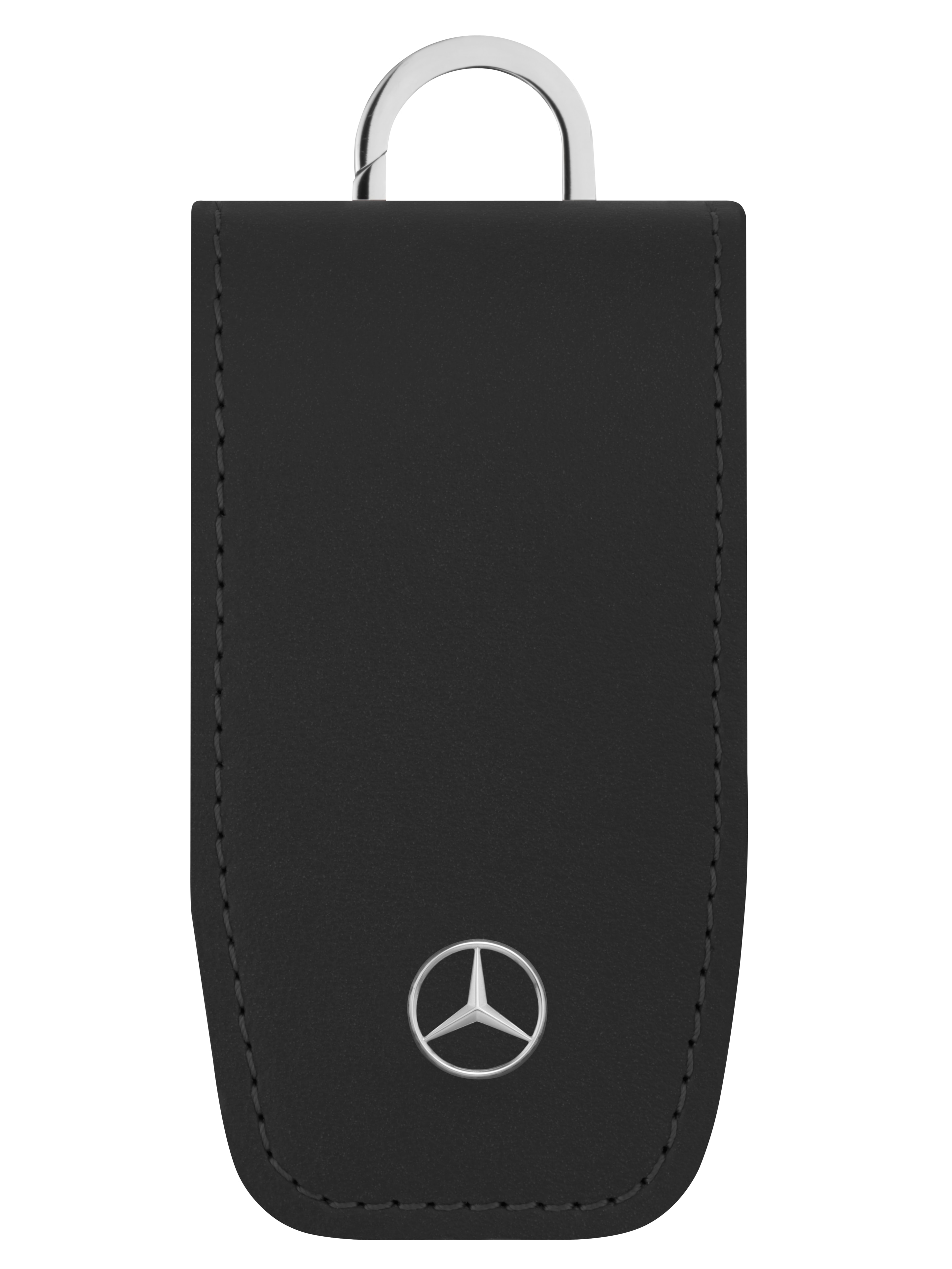 Estuche para llaves - negro, Cuero bovino / Acero inoxidable