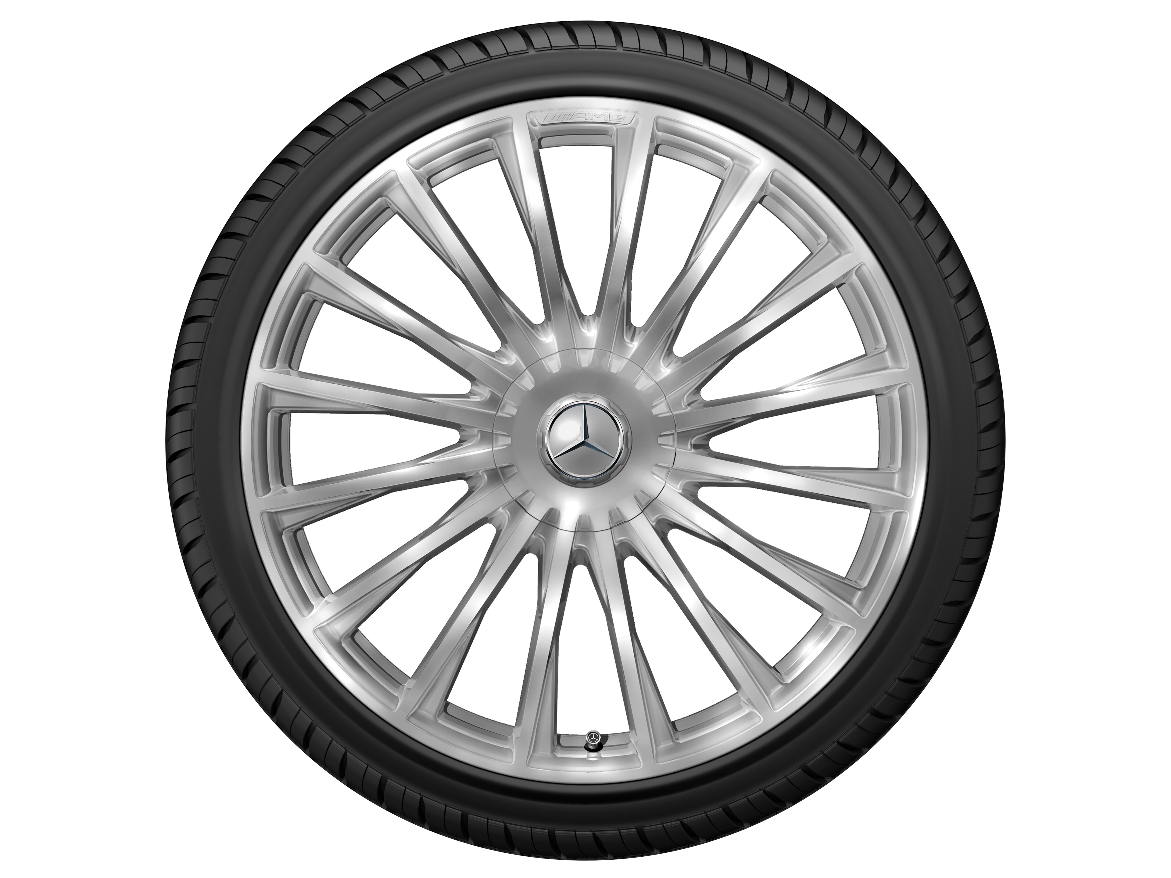 Llanta forjada AMG en diseño multirradio, 53,3 cm (21 pulgadas) - 10,5 J x 21 ET 50, plata, pulido a alto brillo