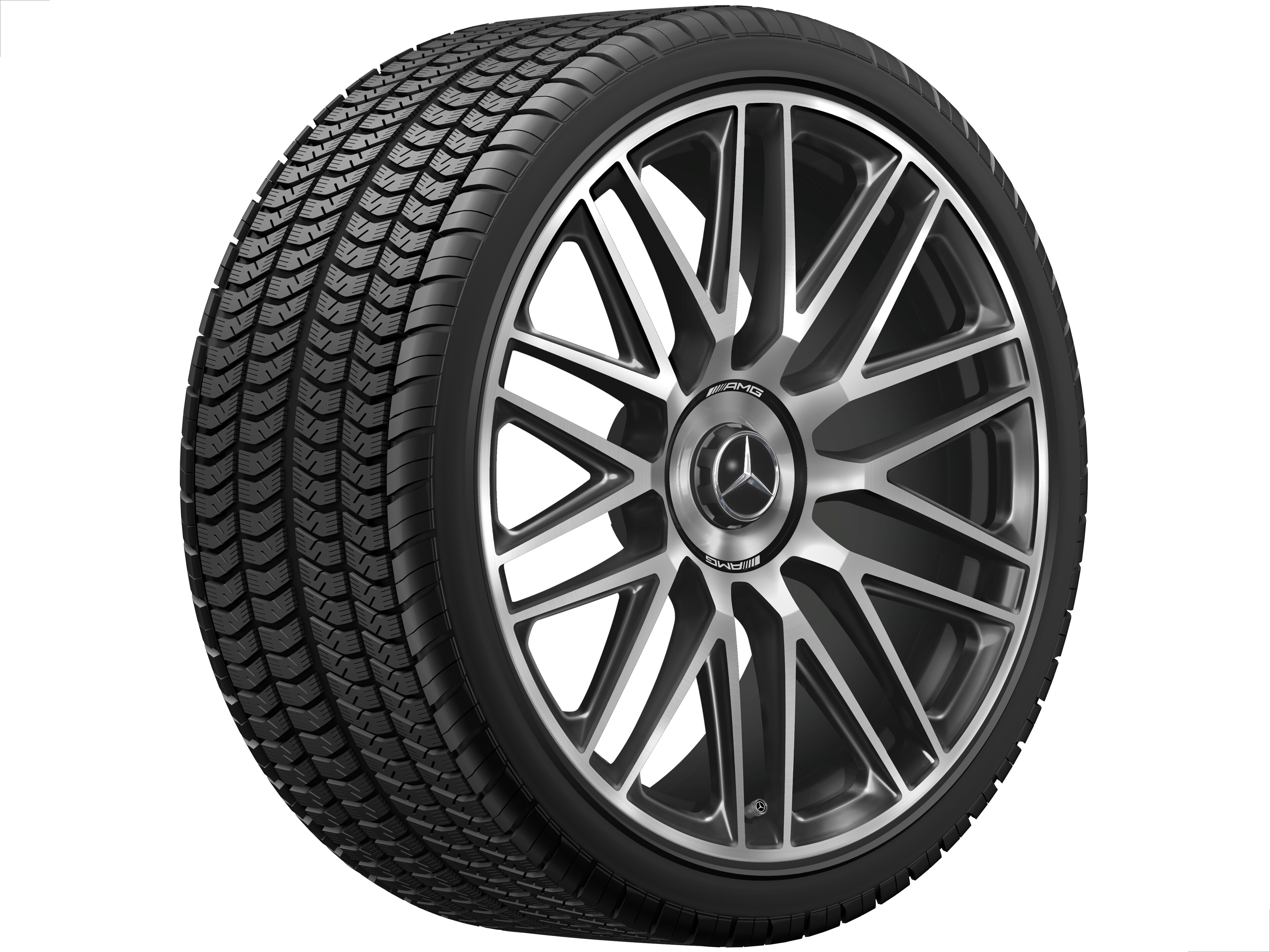 Llanta forjada AMG en diseño de 10 radios, 53,3 cm (21 pulgadas) - 9,5 J x 21 ET 33, negro / dark platin gloss