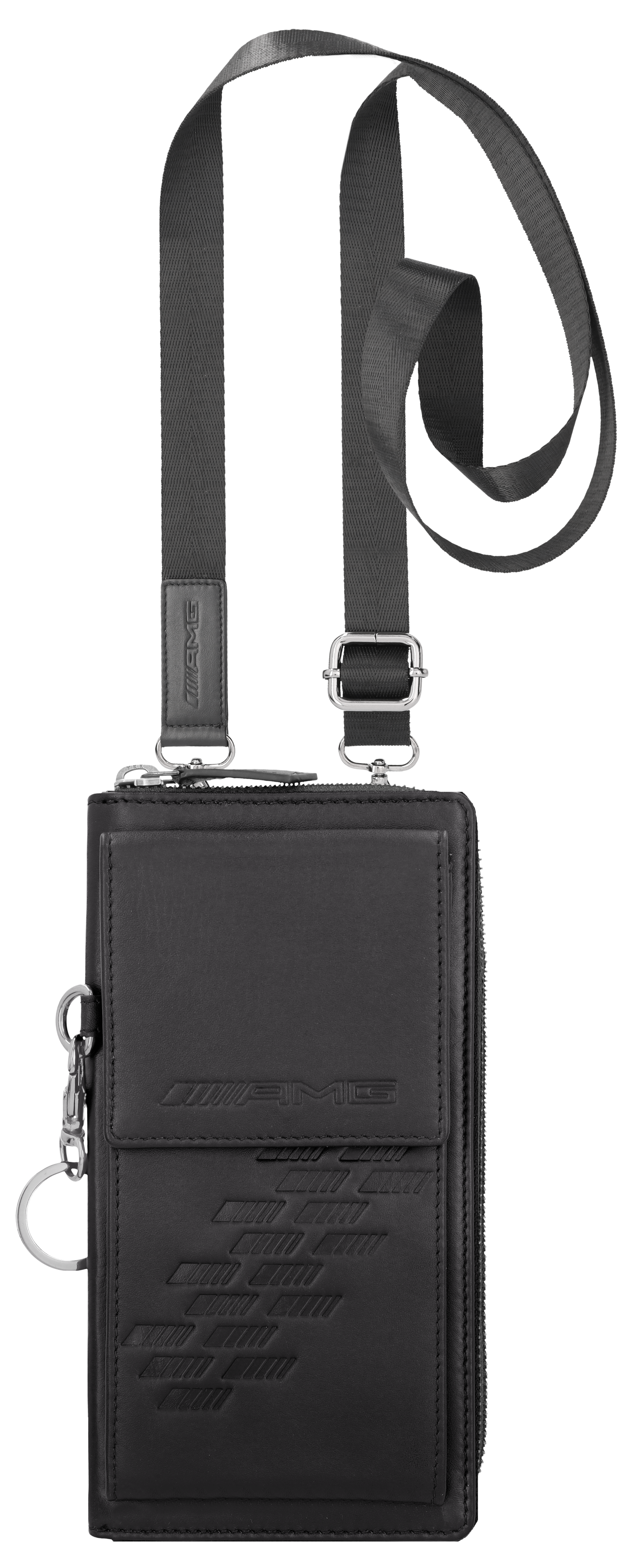 Funda para smartphone AMG - negro, Cuero bovino / Poliéster