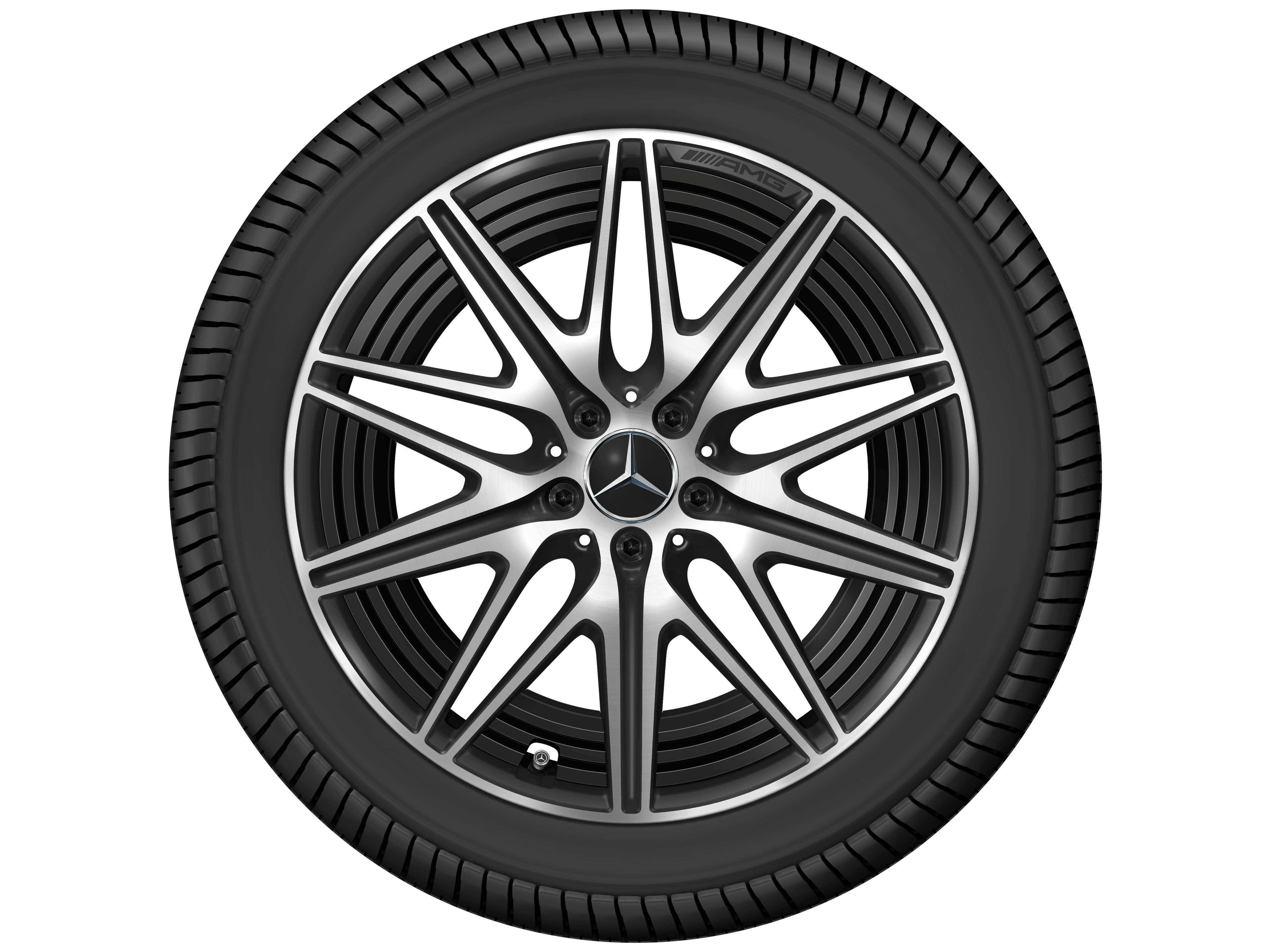 Llanta AMG de 10 radios, 50,8 cm (20 pulgadas) - 9,5 J x 20 ET 32,1, negro mate, pulido a alto brillo