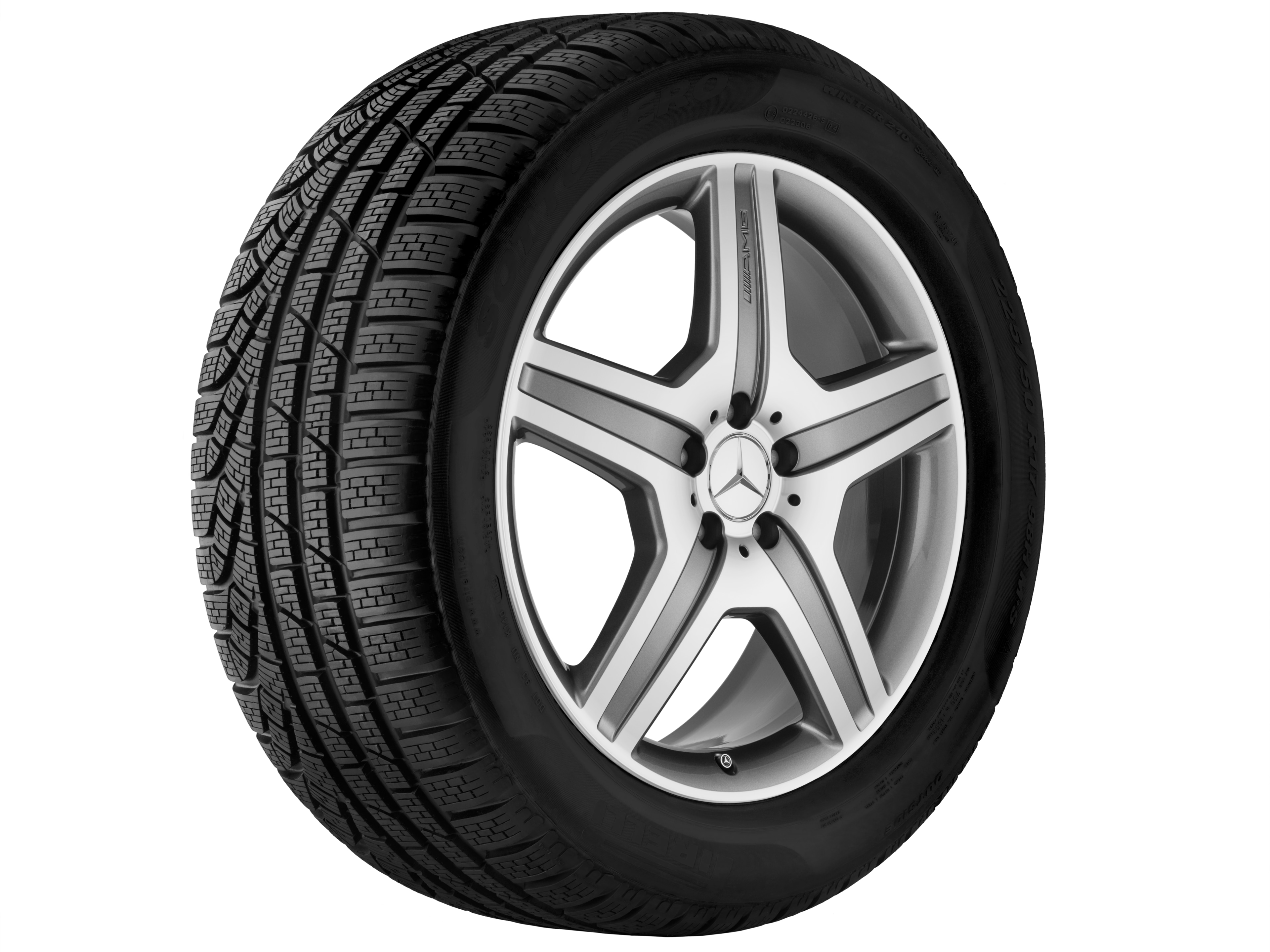 Llanta AMG de 5 radios, 50,8 cm (20 pulgadas) - 8,5 J x 20 ET 52, gris titanio, pulido a alto brillo