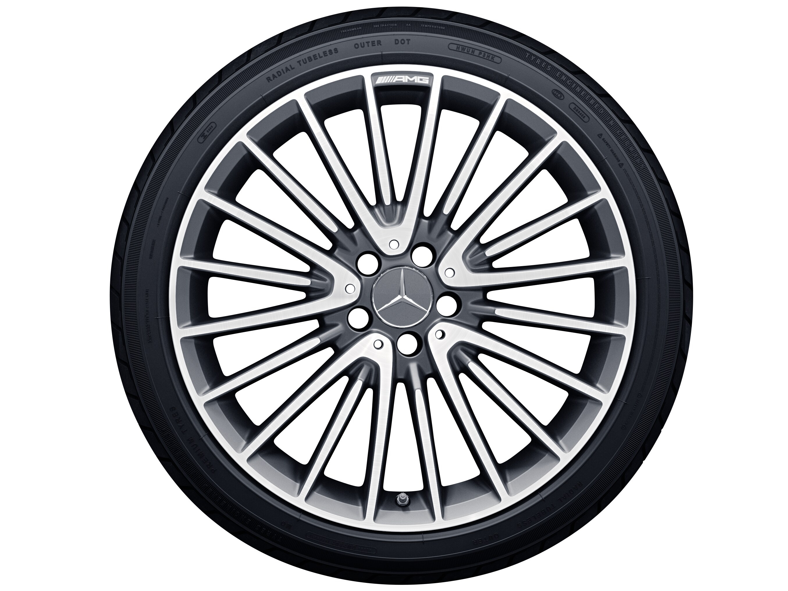 Llanta multirradio AMG, 50,8 cm (20 pulgadas) - 8 J x 20 ET 43,5, gris titanio, pulido a alto brillo