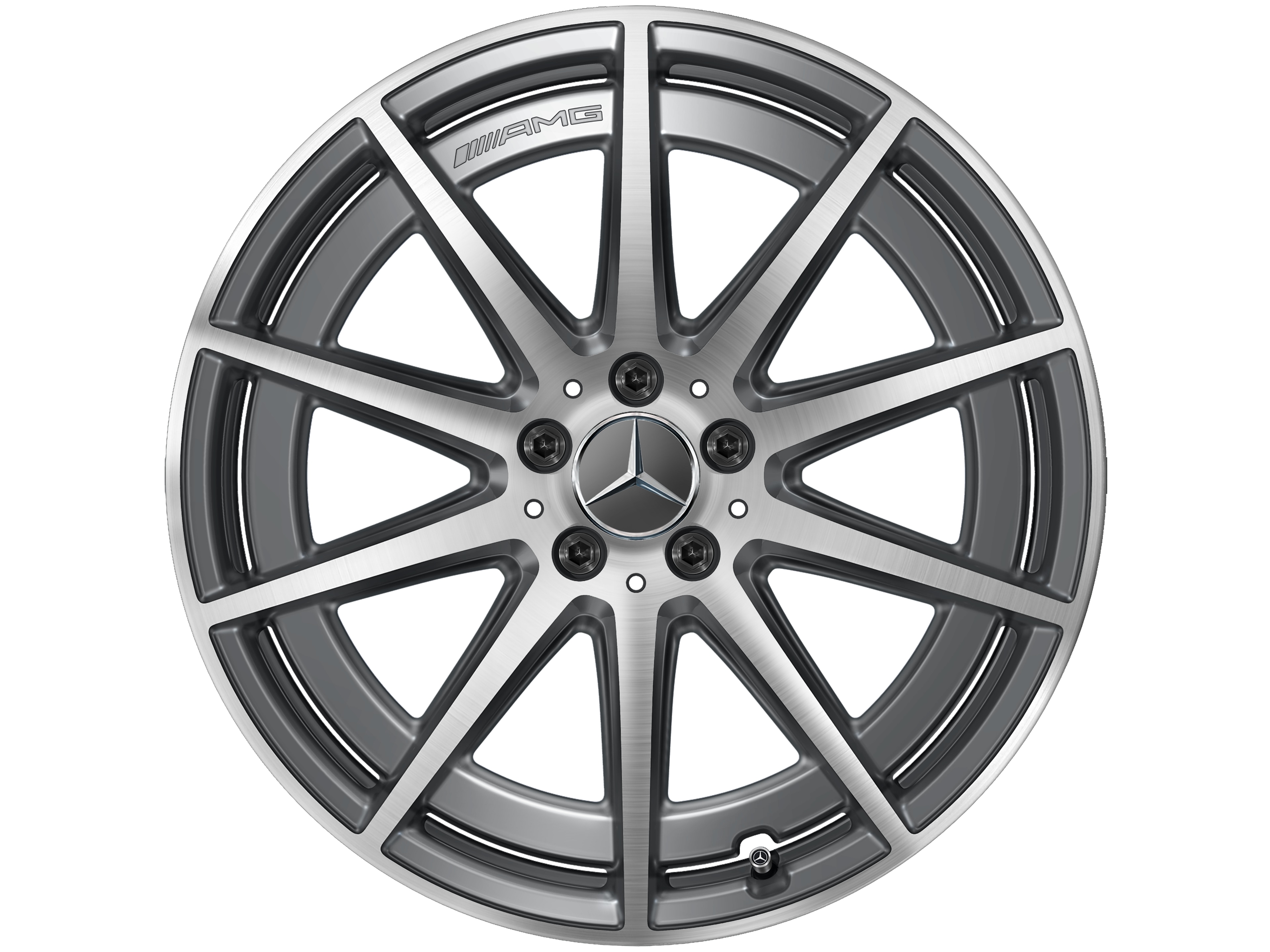 Llanta AMG de 10 radios, 50,8 cm (20 pulgadas) - 9,5 J x 20 ET 45, gris tántalo, pulido a alto brillo