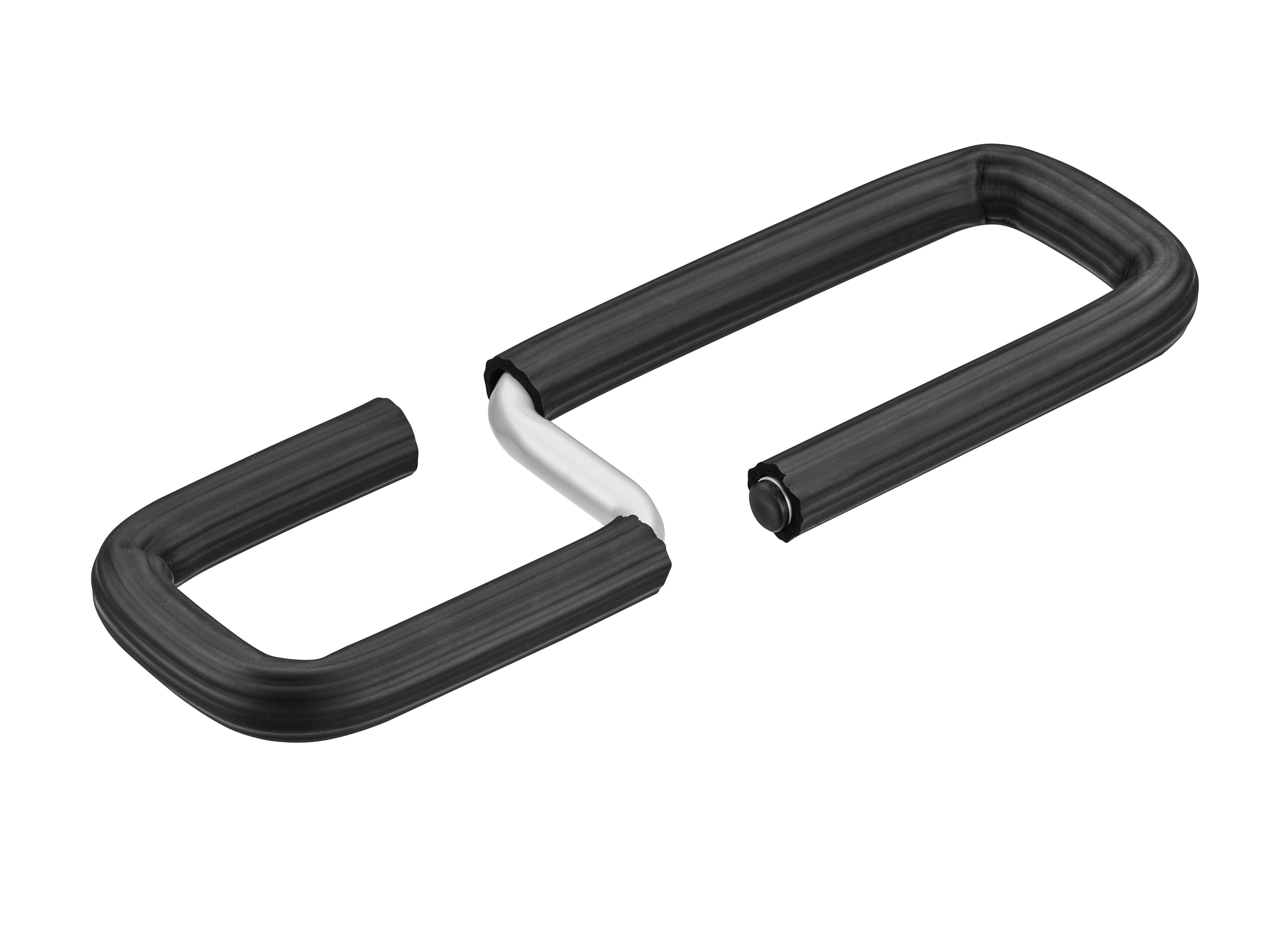Soporte para escalera de mano, Adaptador - Acero / Goma, negro / plata