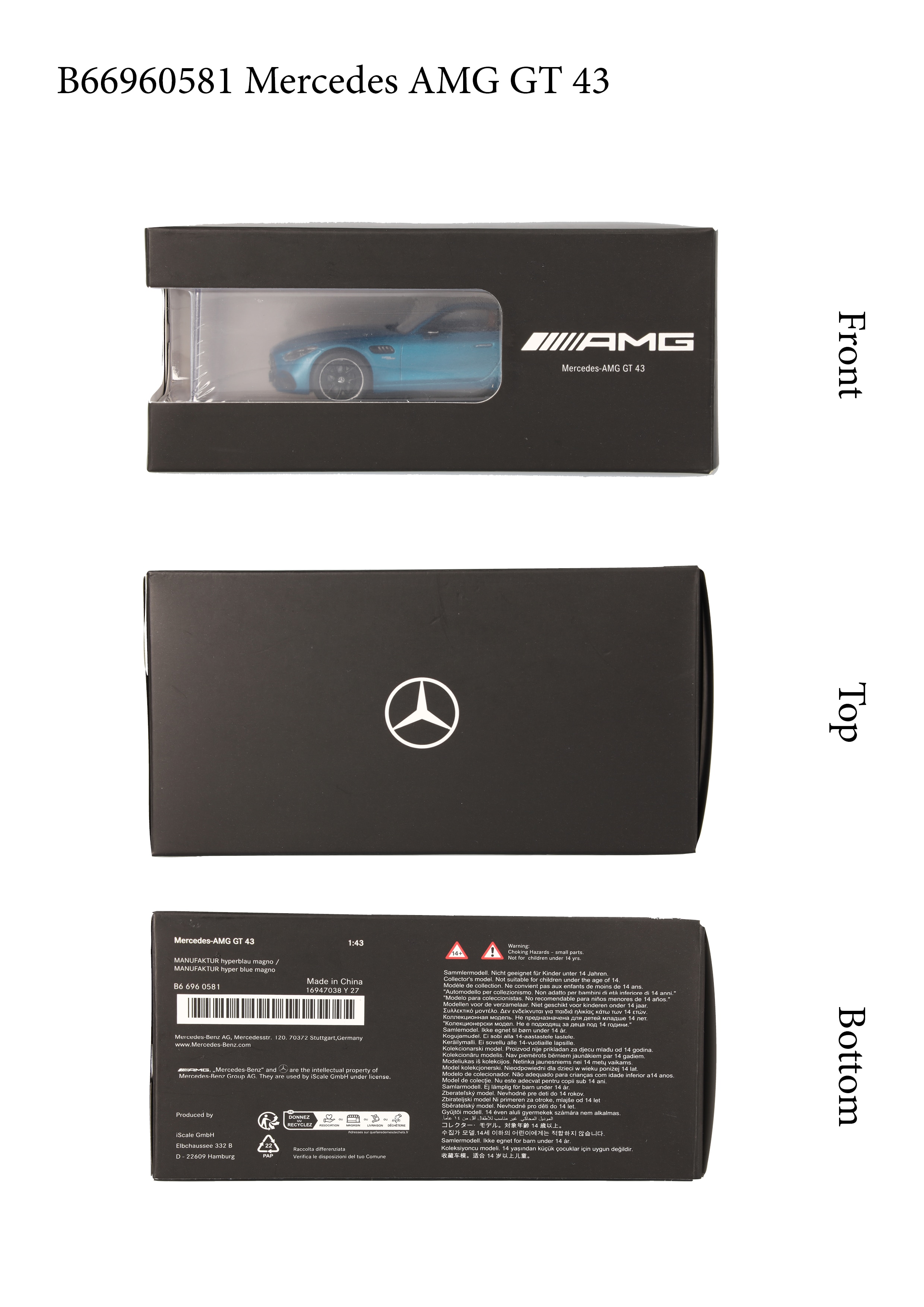 Mercedes-AMG GT 43, C192 - hiperazul, iScale, 1:43