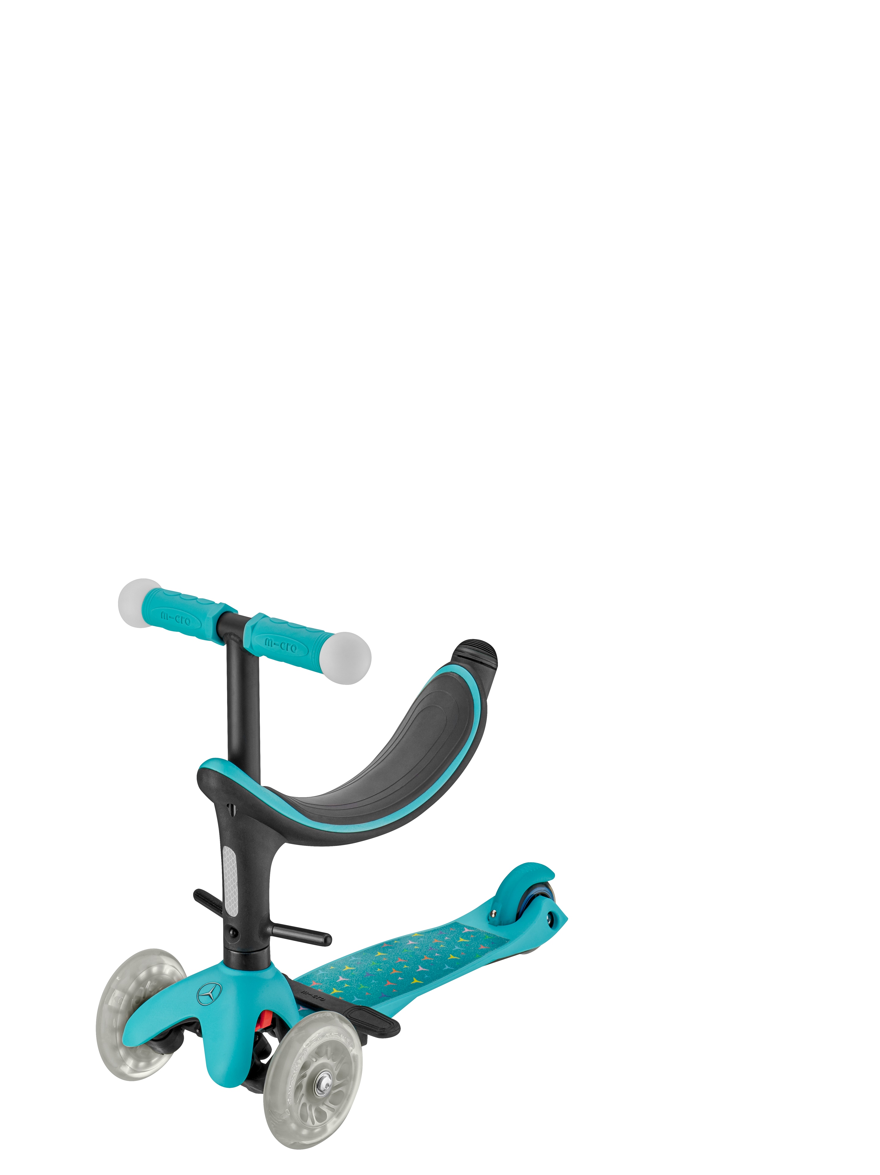 Patinete infantil, 4 en 1 - menta / negro, Aluminio / Plástico, Micro Mobility