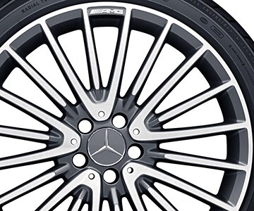 Llanta multirradio AMG, 50,8 cm (20 pulgadas) - 8 J x 20 ET 43,5, gris titanio, pulido a alto brillo