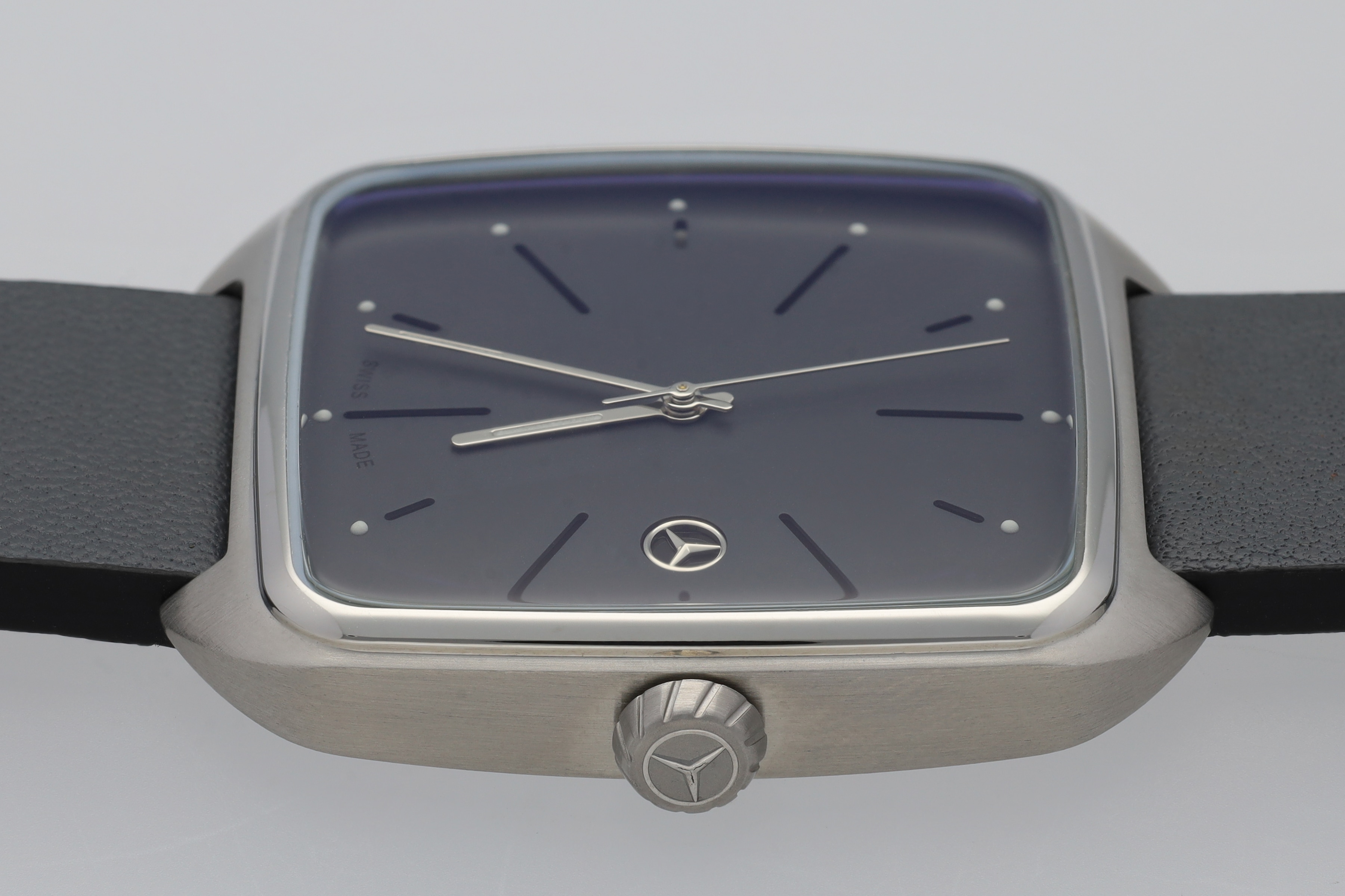 Reloj de pulsera, caballero, Modern - antracita / plata / negro, Acero inoxidable / Piel de becerro