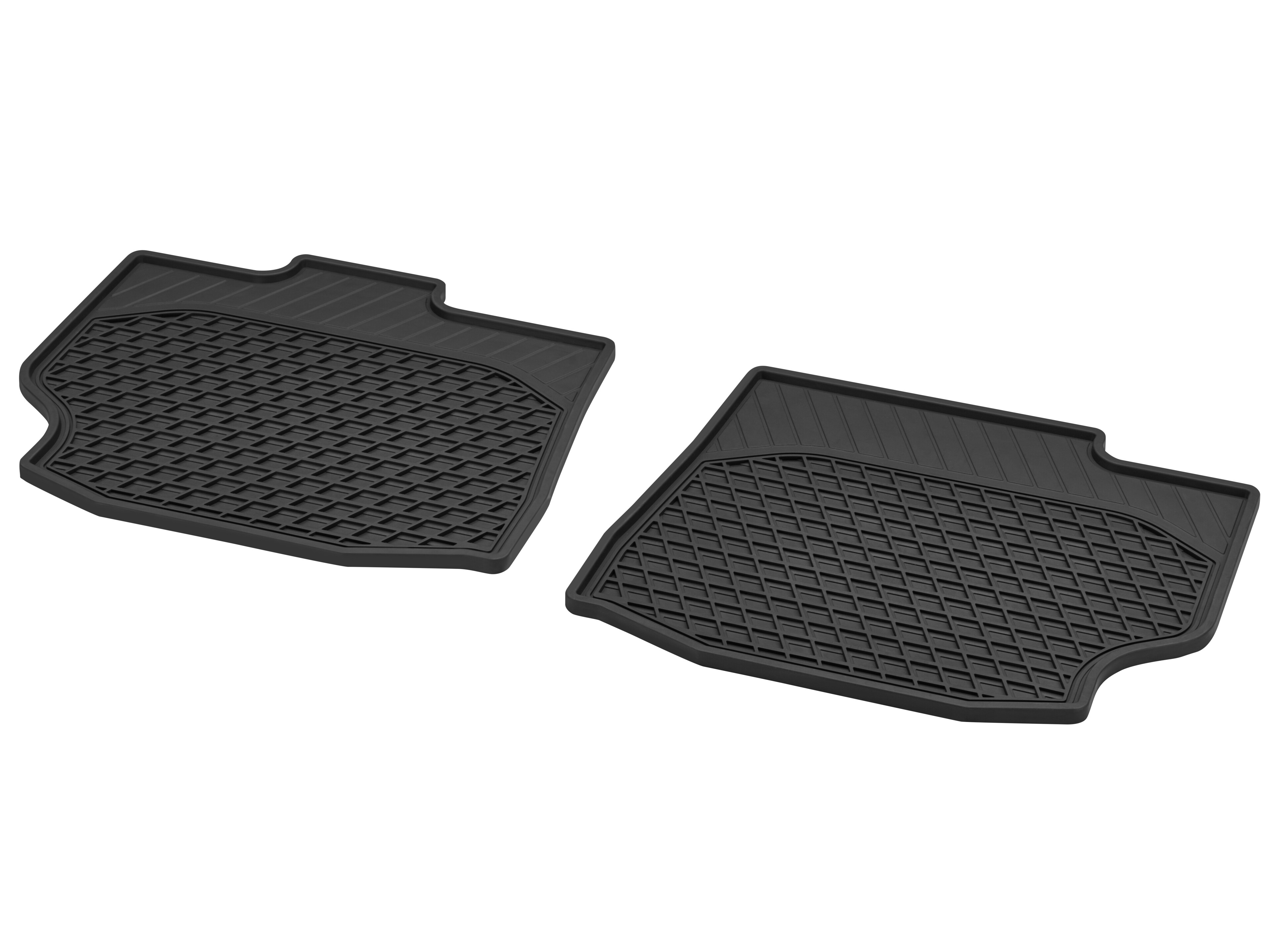 Alfombrillas impermeables Parte trasera, 2 piezas, Longitud 1 - Dirección a la izquierda/derecha, negro