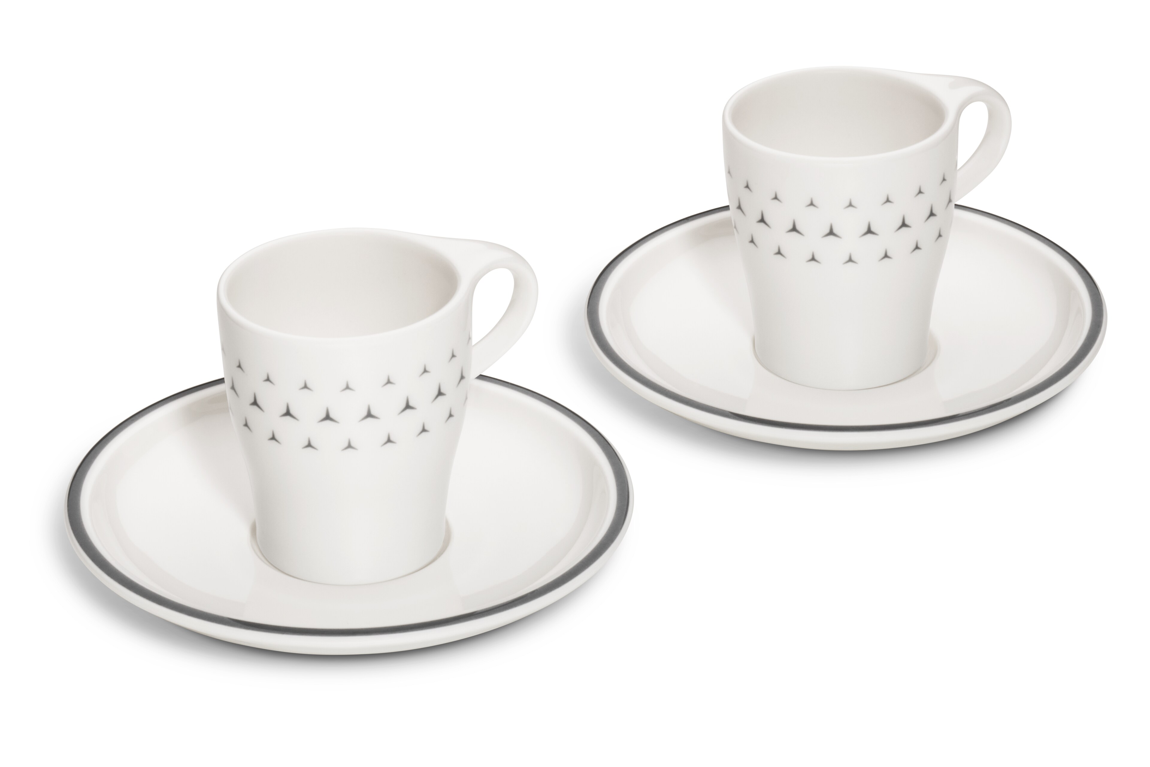 Tazas de café, Juego de 2 unidades - blanco, Porcelana, 90 ml, null