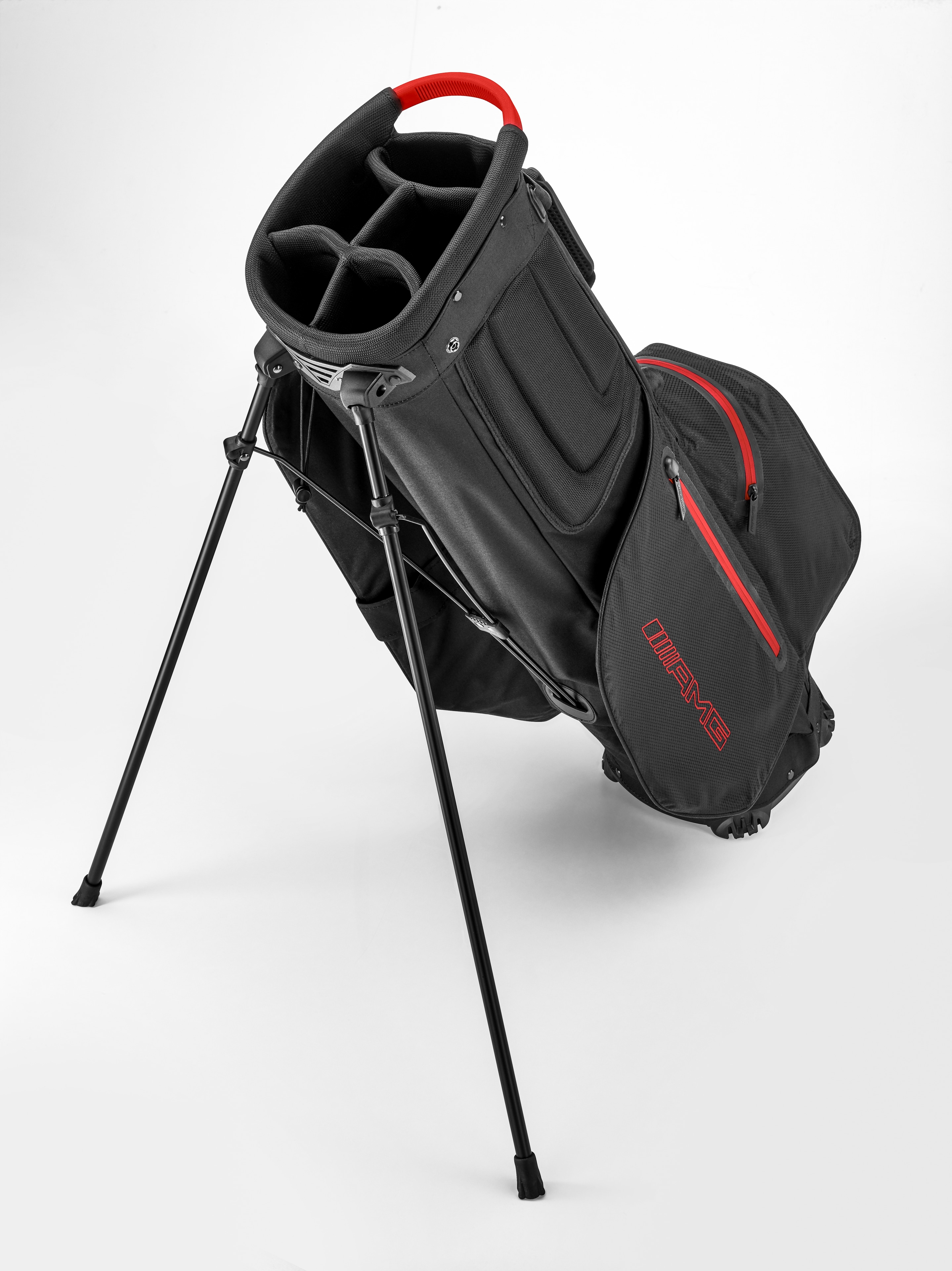 Bolsa de golf con trípode AMG - negro / rojo, Poliamida