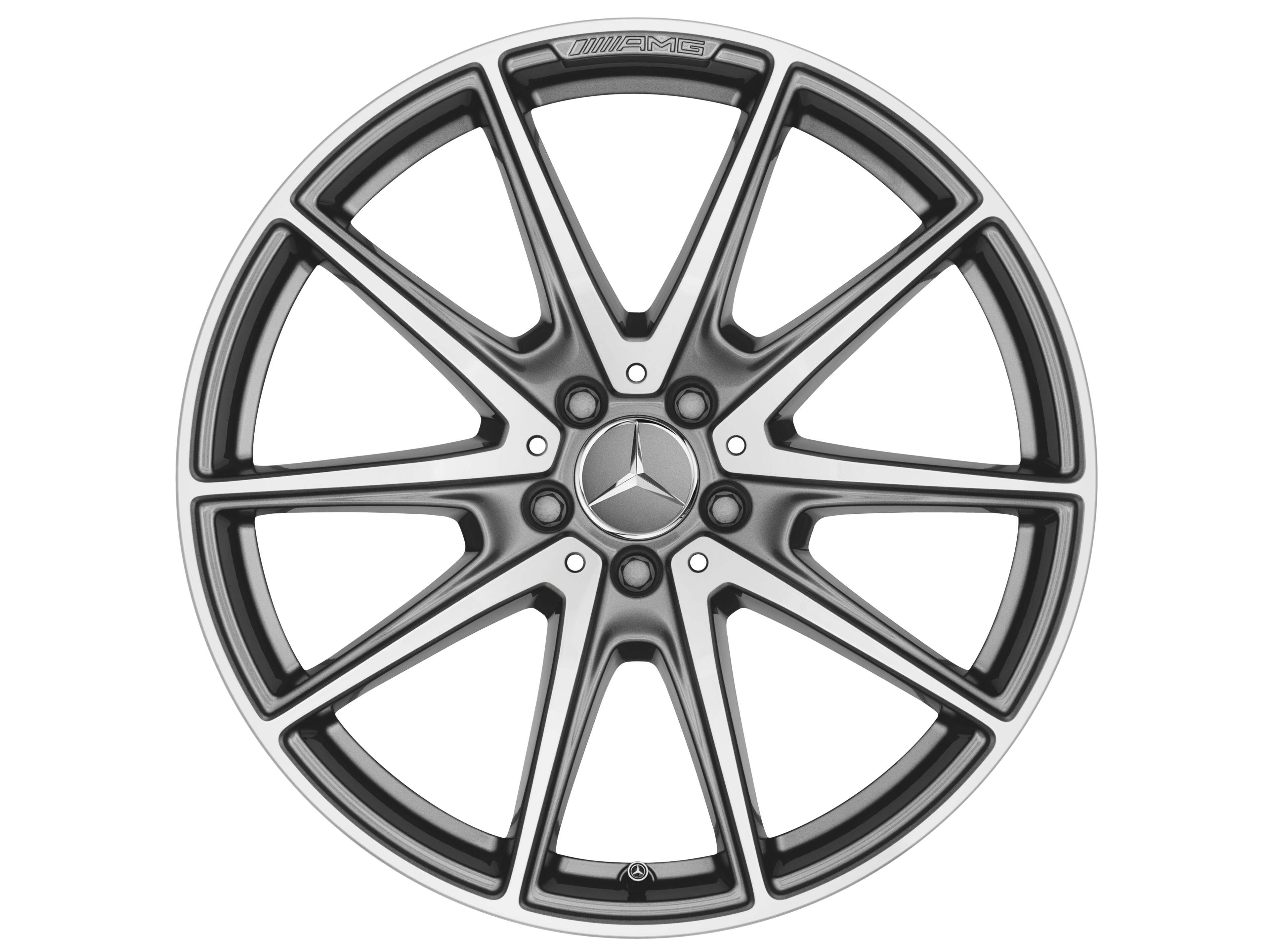 Llanta AMG de 10 radios, 50,8 cm (20 pulgadas) - 8,5 J x 20 ET 38, gris titanio, pulido a alto brillo