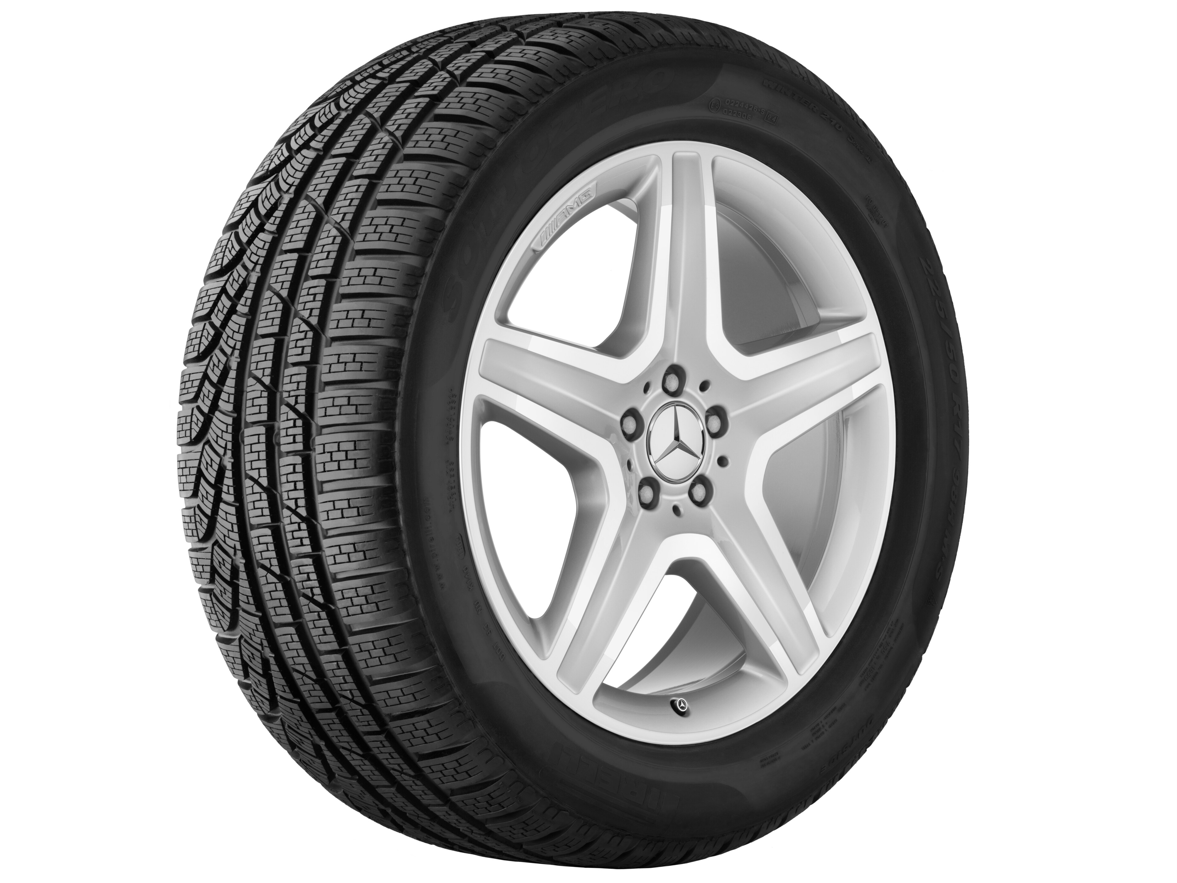 Llanta AMG de 5 radios, 50,8 cm (20 pulgadas) - 9 J x 20 ET 57, plata, pulido a alto brillo