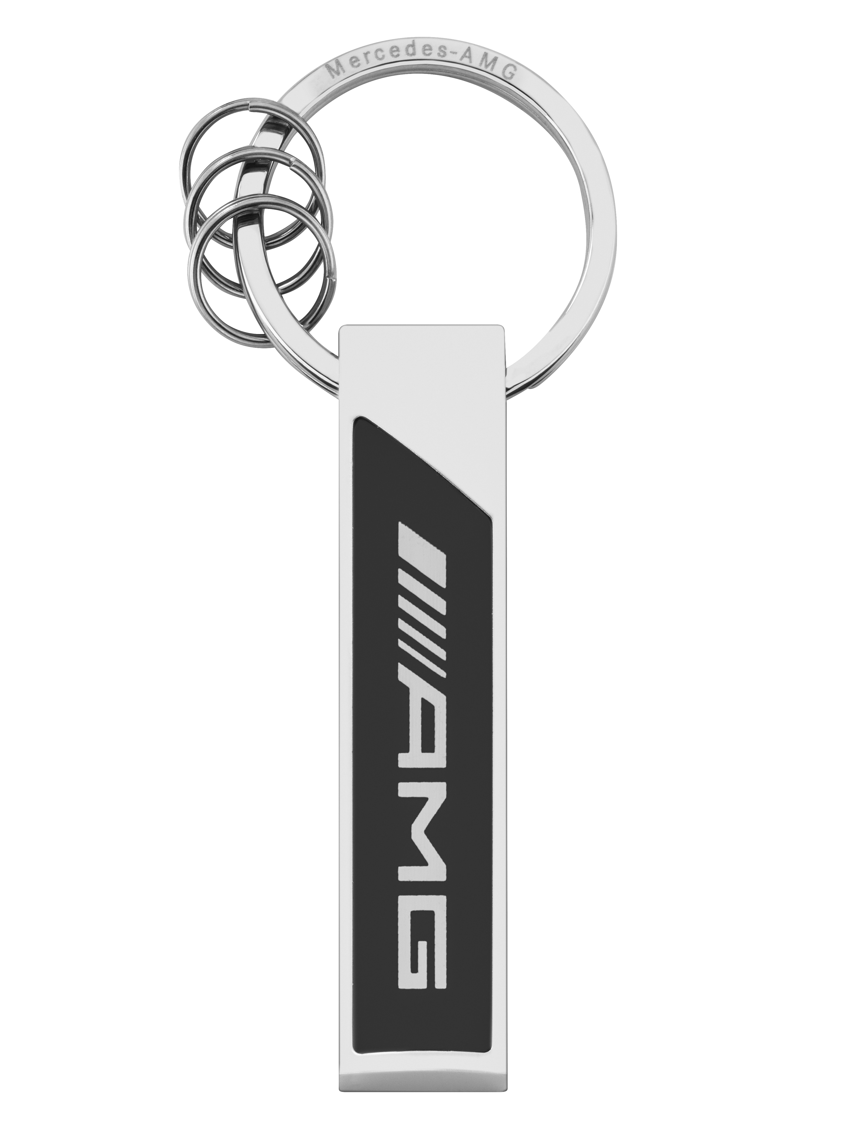 Llavero AMG, Logotipo - plata / negro / blanco, Acero inoxidable