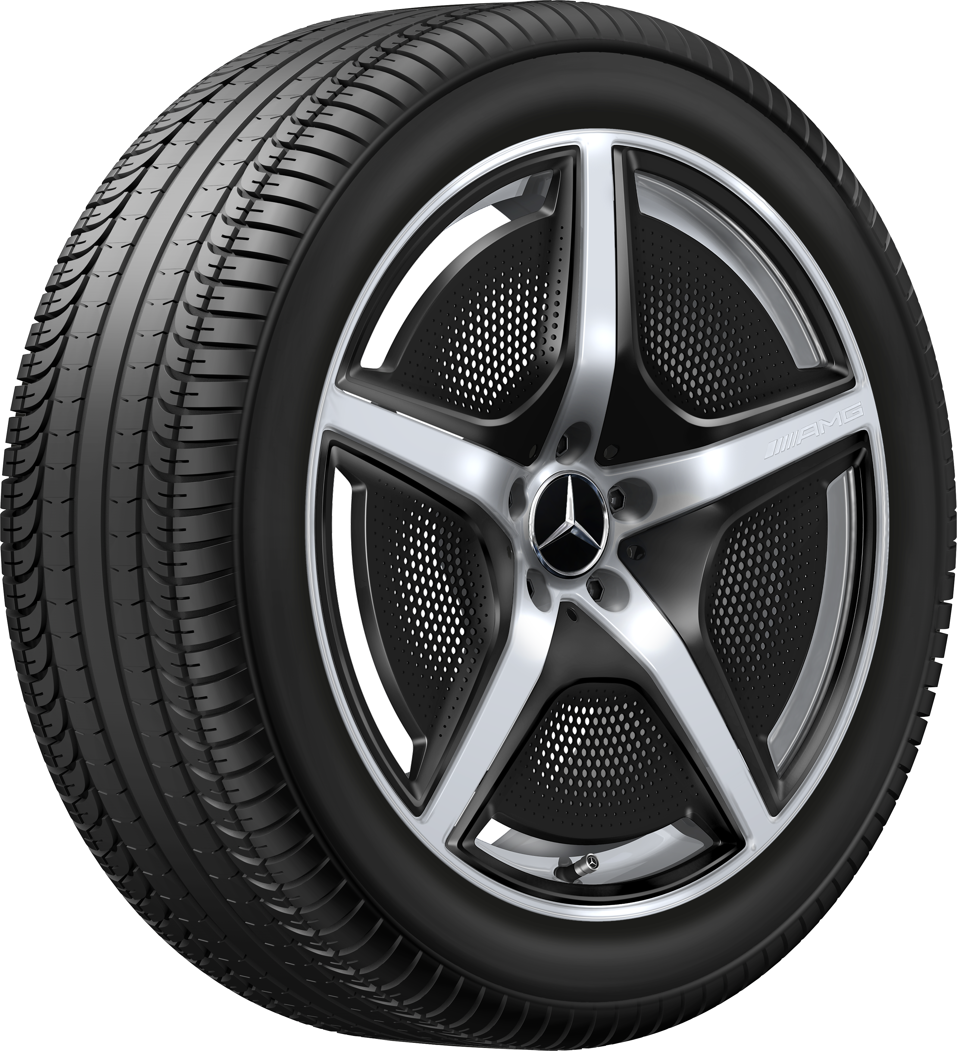 Llanta AMG de 5 radios, 50,8 cm (20 pulgadas) - 9 J x 20 ET 50, plata vanadio, de alto brillo
