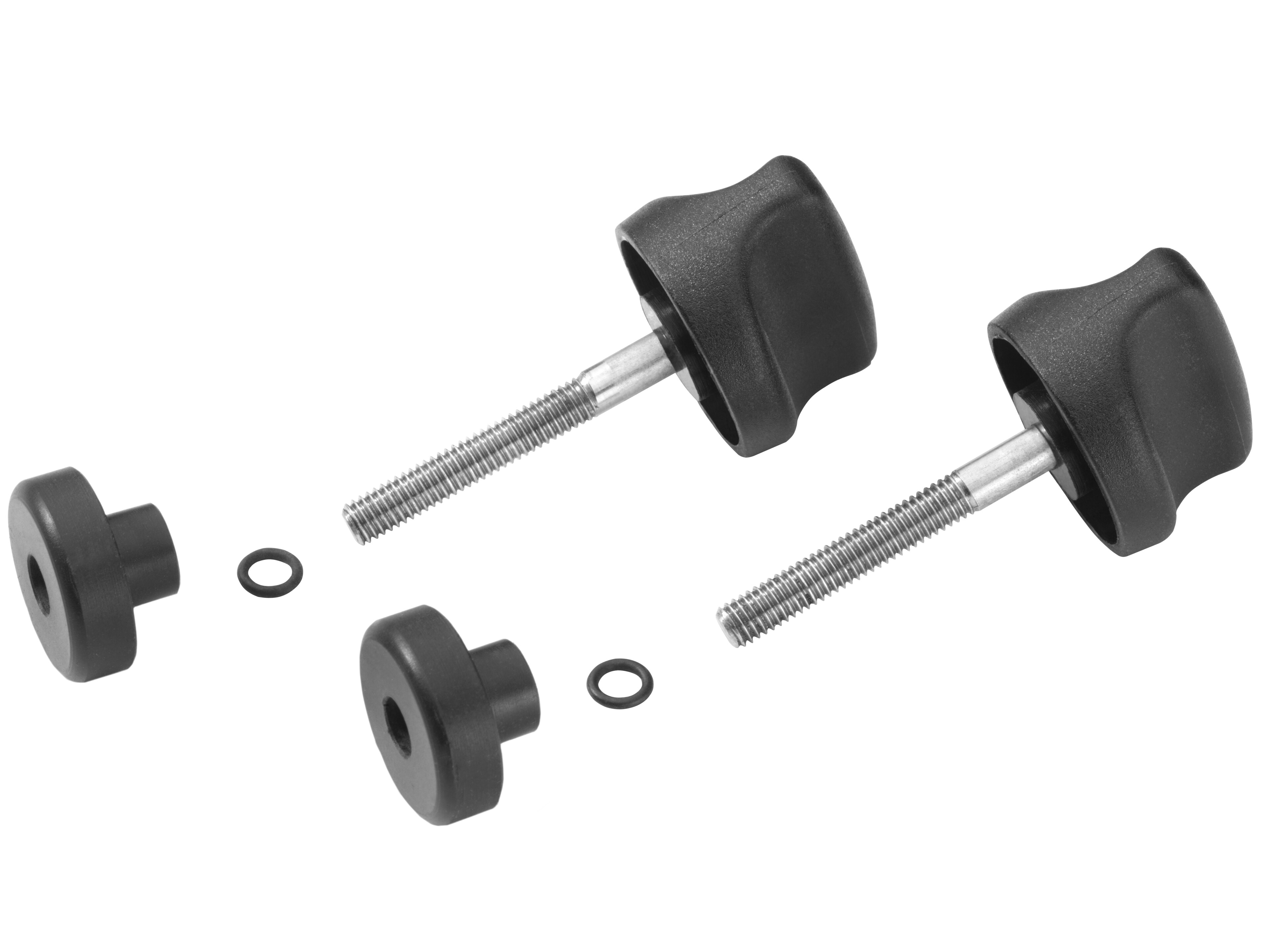 Adaptador distanciador, para portabicicletas New Alustyle - Plástico / Metal, negro / plata