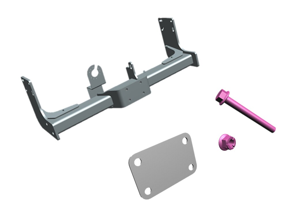 Dispositivo de remolque, Travesaño, para cabina/cabina doble con distancia entre ejes A1-A3 en versión 3,0 t y 3,5 t con una M.M.R. de 2,0 t - Acero, negro