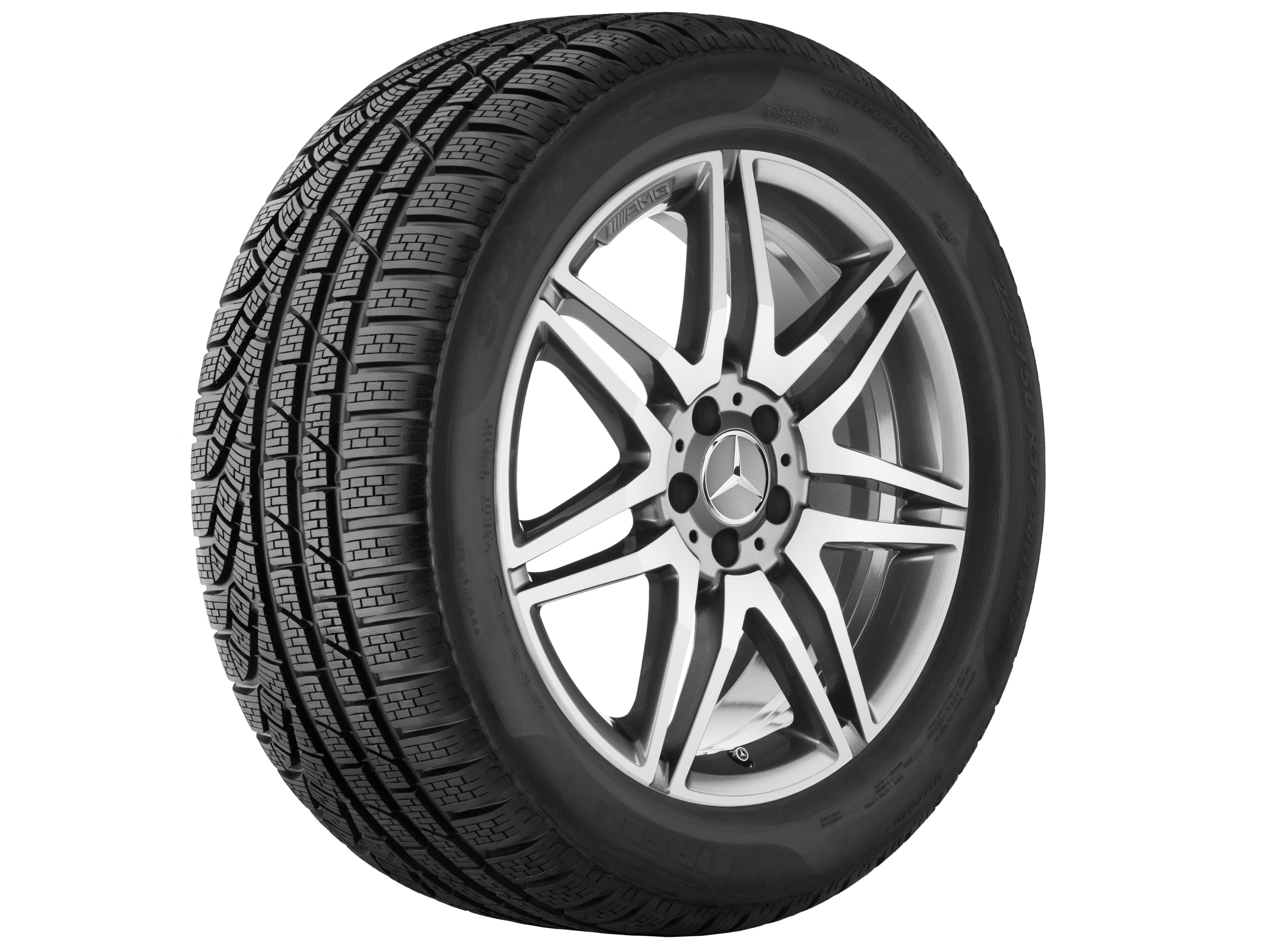 Llanta AMG de 7 radios dobles, 48,3 cm (19 pulgadas) - 8,5 J x 19 ET 35,5, gris titanio, pulido a alto brillo