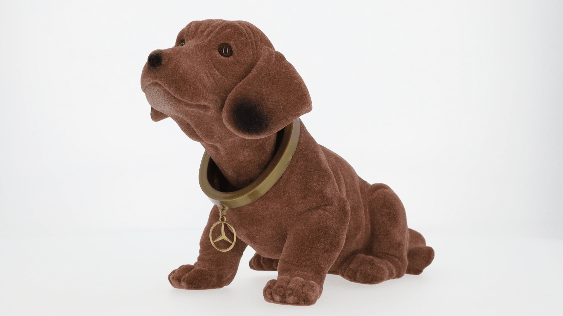 Perro con cabeza basculante - marrón, Plástico