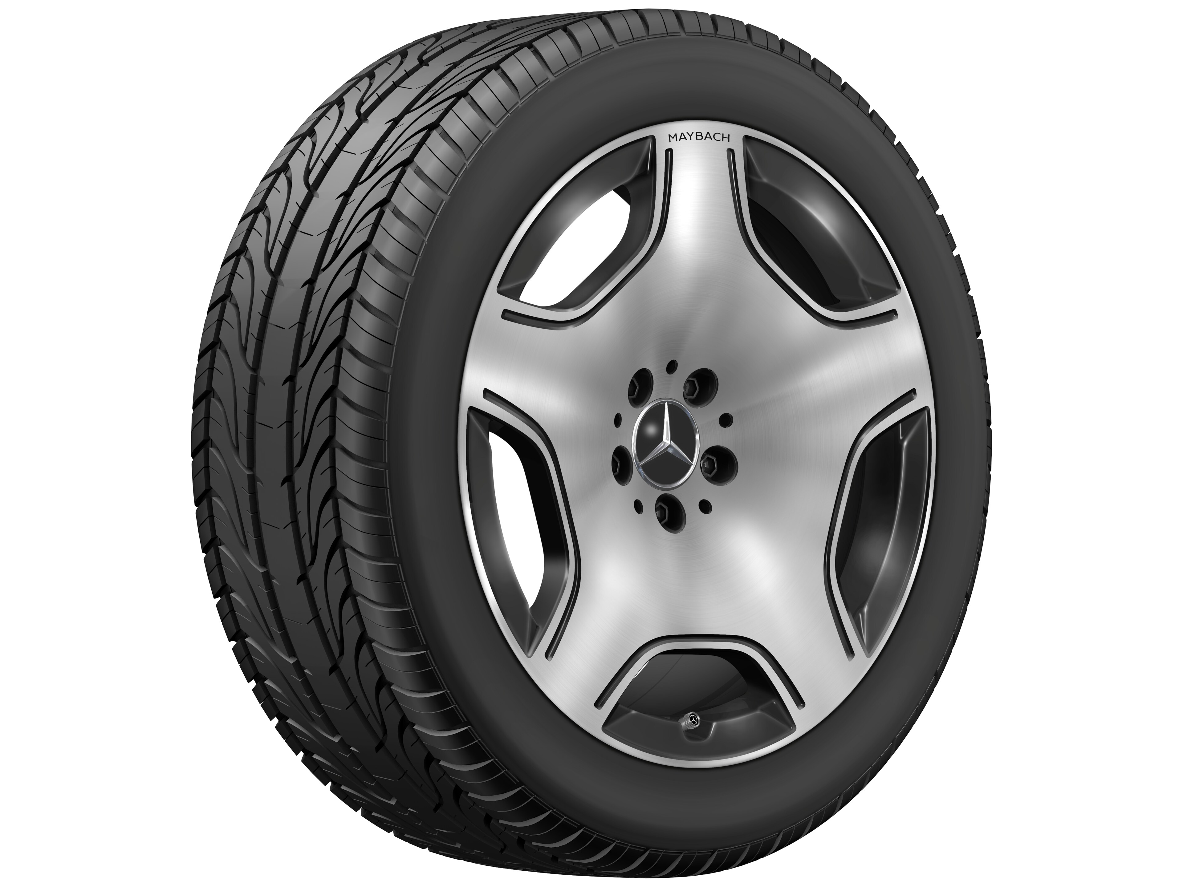 Llanta de 5 orificios, Diseño aerodinámico, 48,3 cm (19 pulgadas) - 8,5 J x 19 ET 31,5, negro, pulido a alto brillo