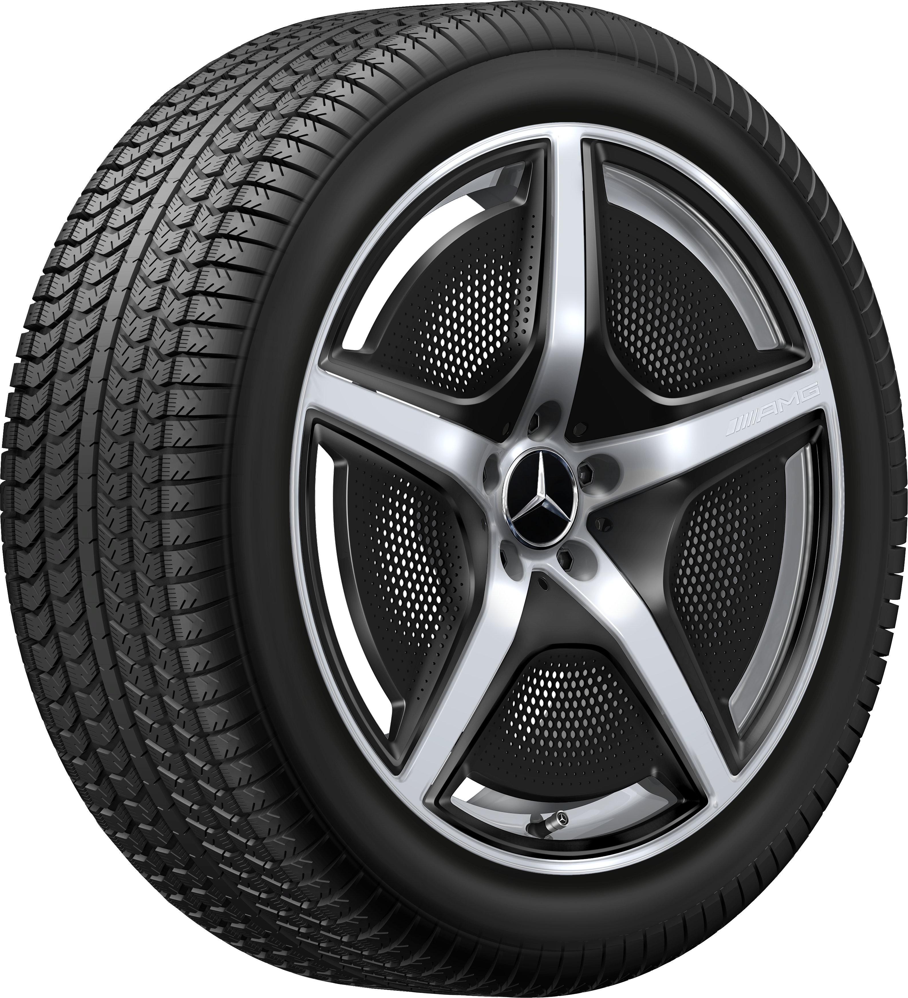 Llanta AMG de 5 radios, 50,8 cm (20 pulgadas) - 9 J x 20 ET 50, plata vanadio, de alto brillo