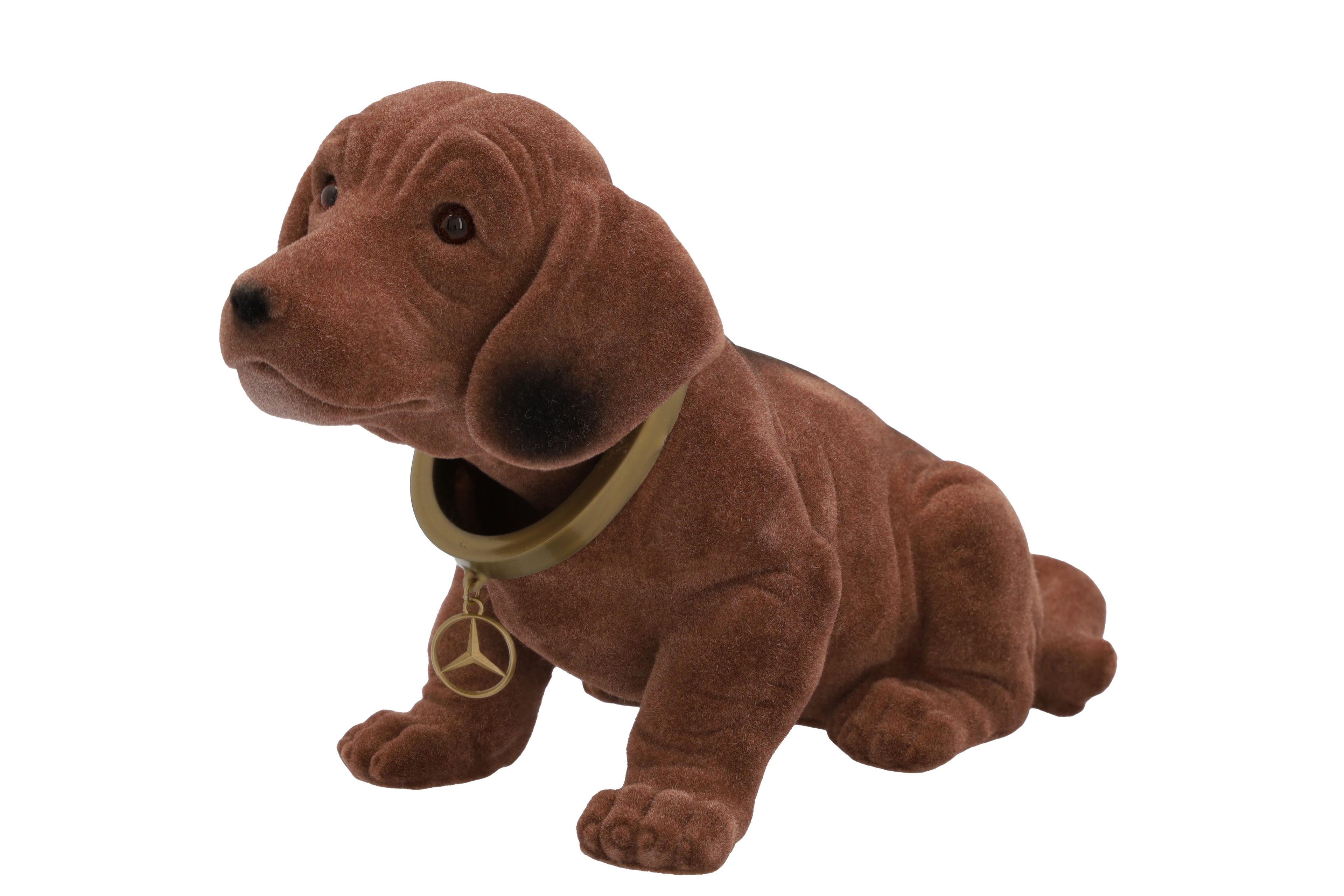 Perro con cabeza basculante - marrón, Plástico