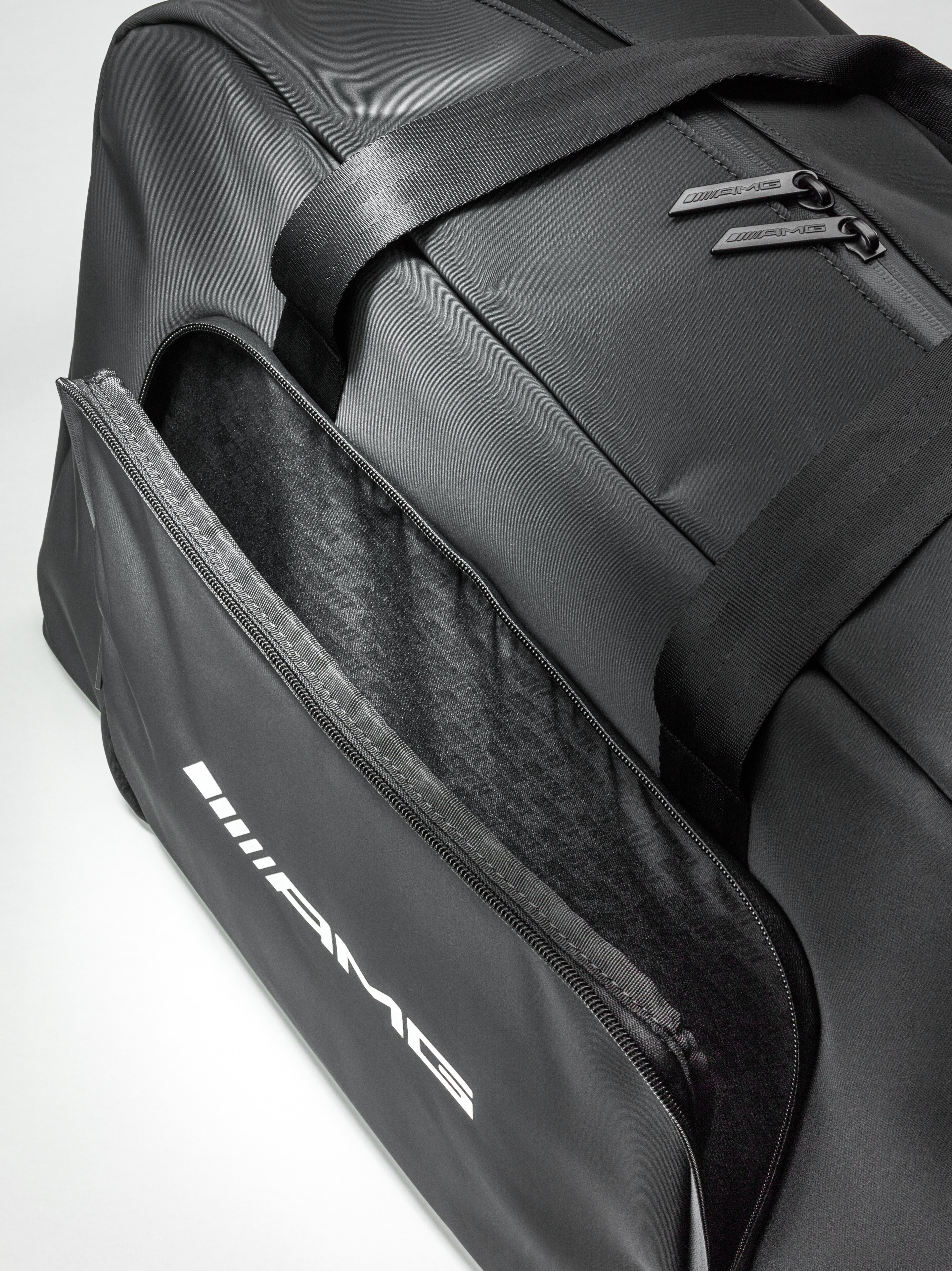 Bolsa de fin de semana AMG - negro, PVC / Poliéster / Poliéster