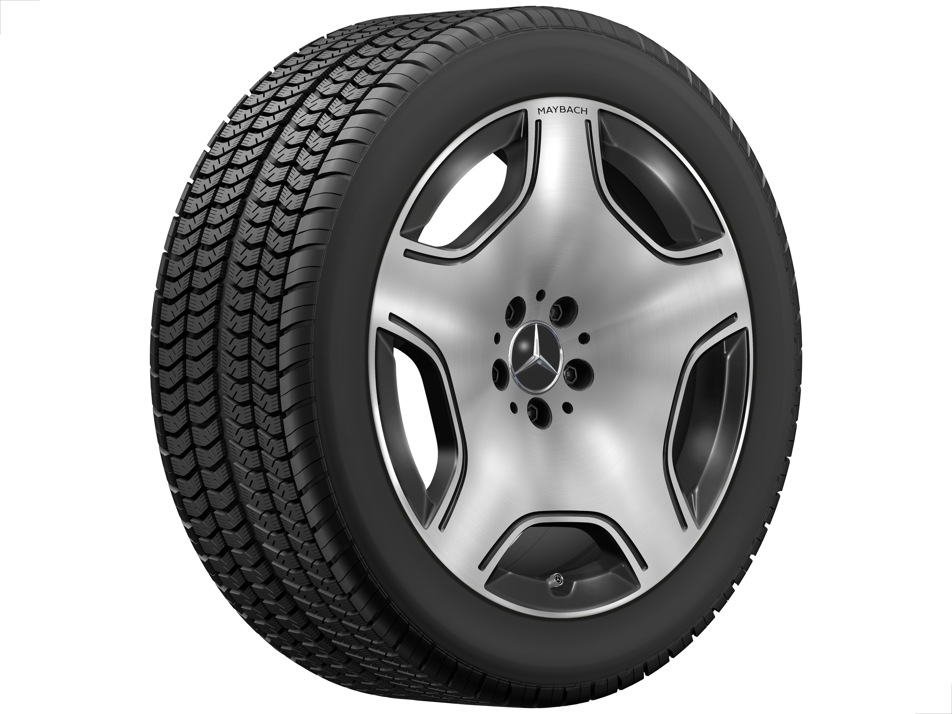 Llanta de 5 orificios, Diseño aerodinámico, 48,3 cm (19 pulgadas) - 8,5 J x 19 ET 31,5, negro, pulido a alto brillo
