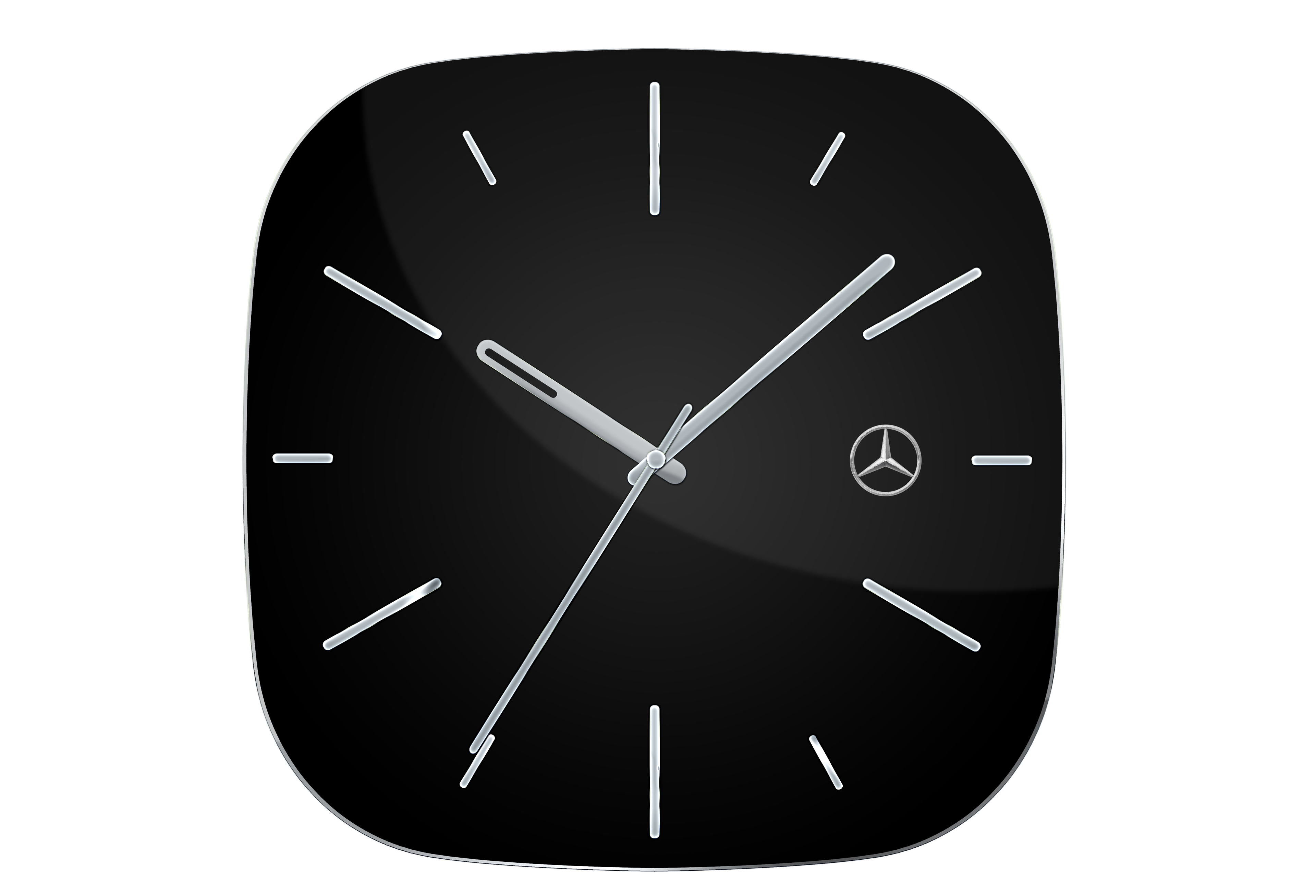 Reloj de pared, Business - negro / plata, Plástico