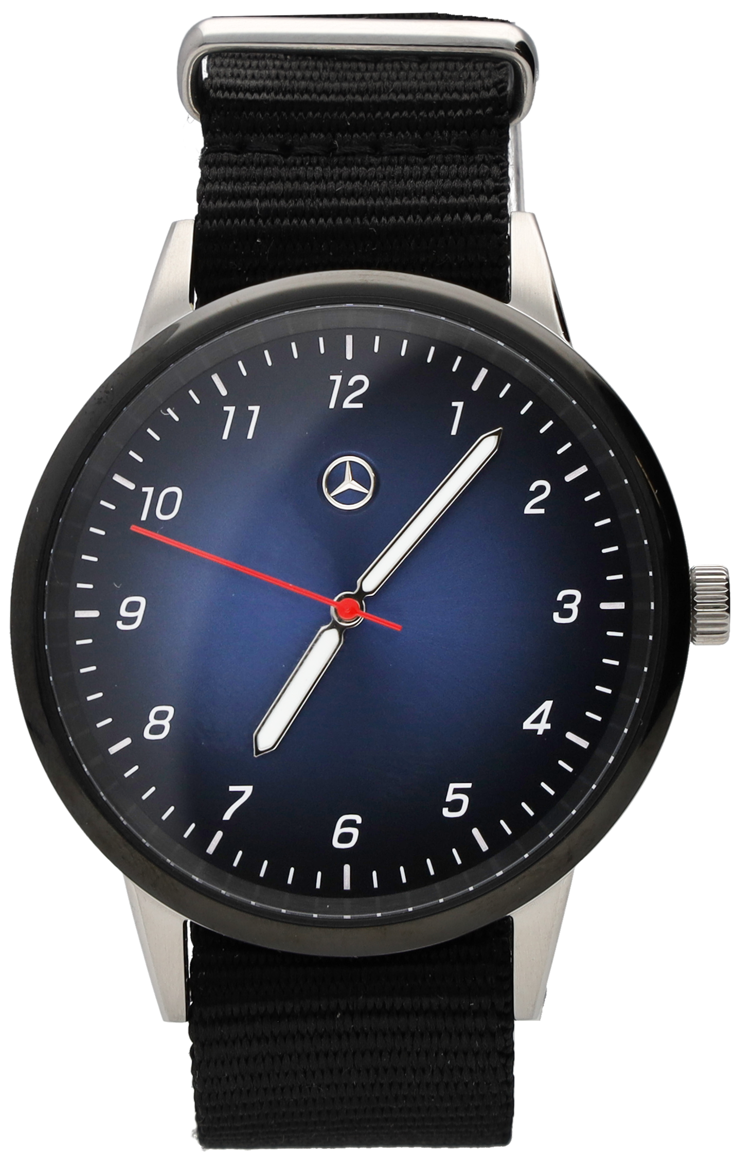 Reloj de pulsera, caballero - negro / azul / plata, Acero inoxidable / Nailon