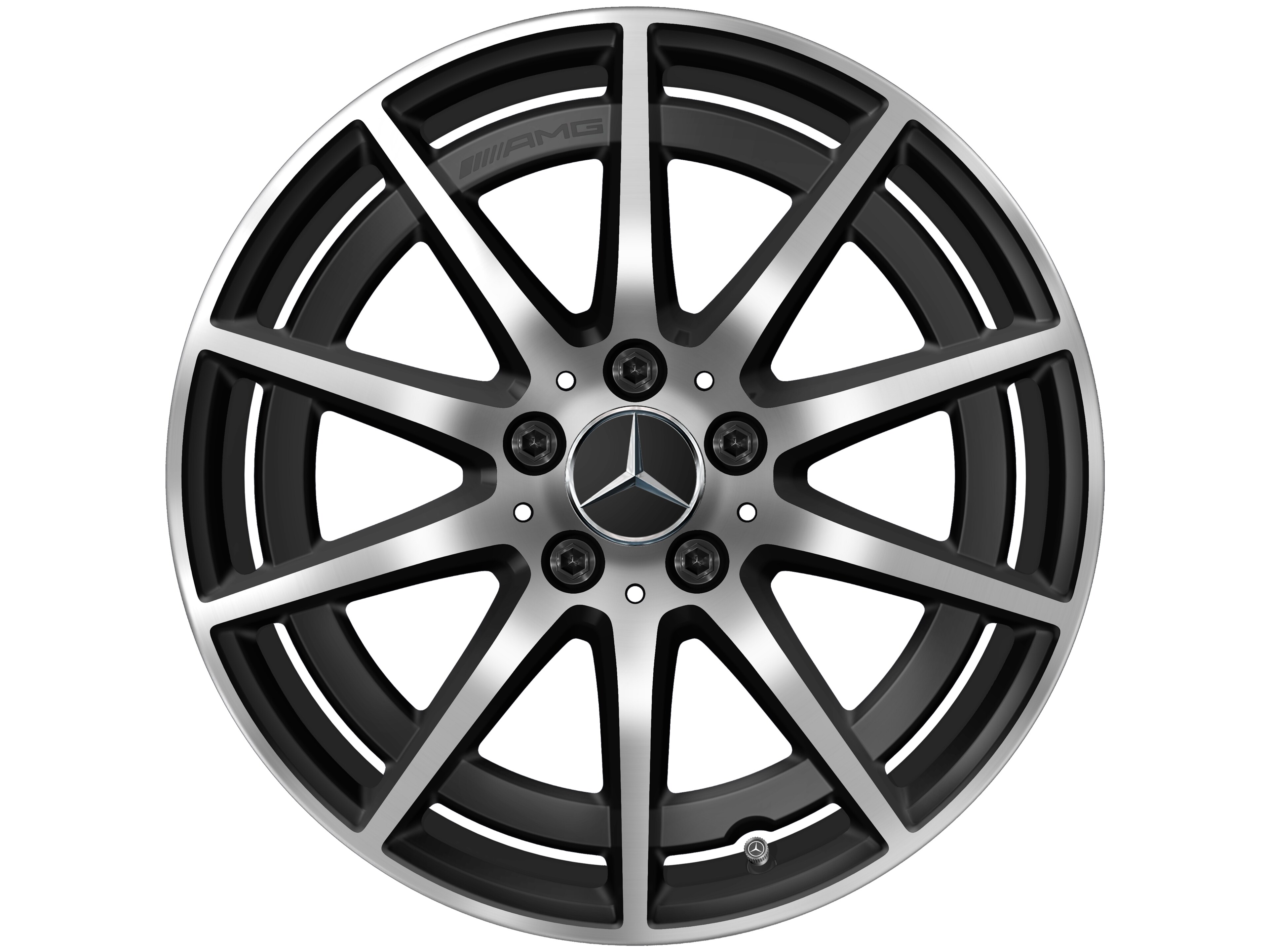 Llanta AMG de 10 radios, 45,7 cm (18 pulgadas) - 8,5 J x 18 ET 46, negro mate, pulido a alto brillo