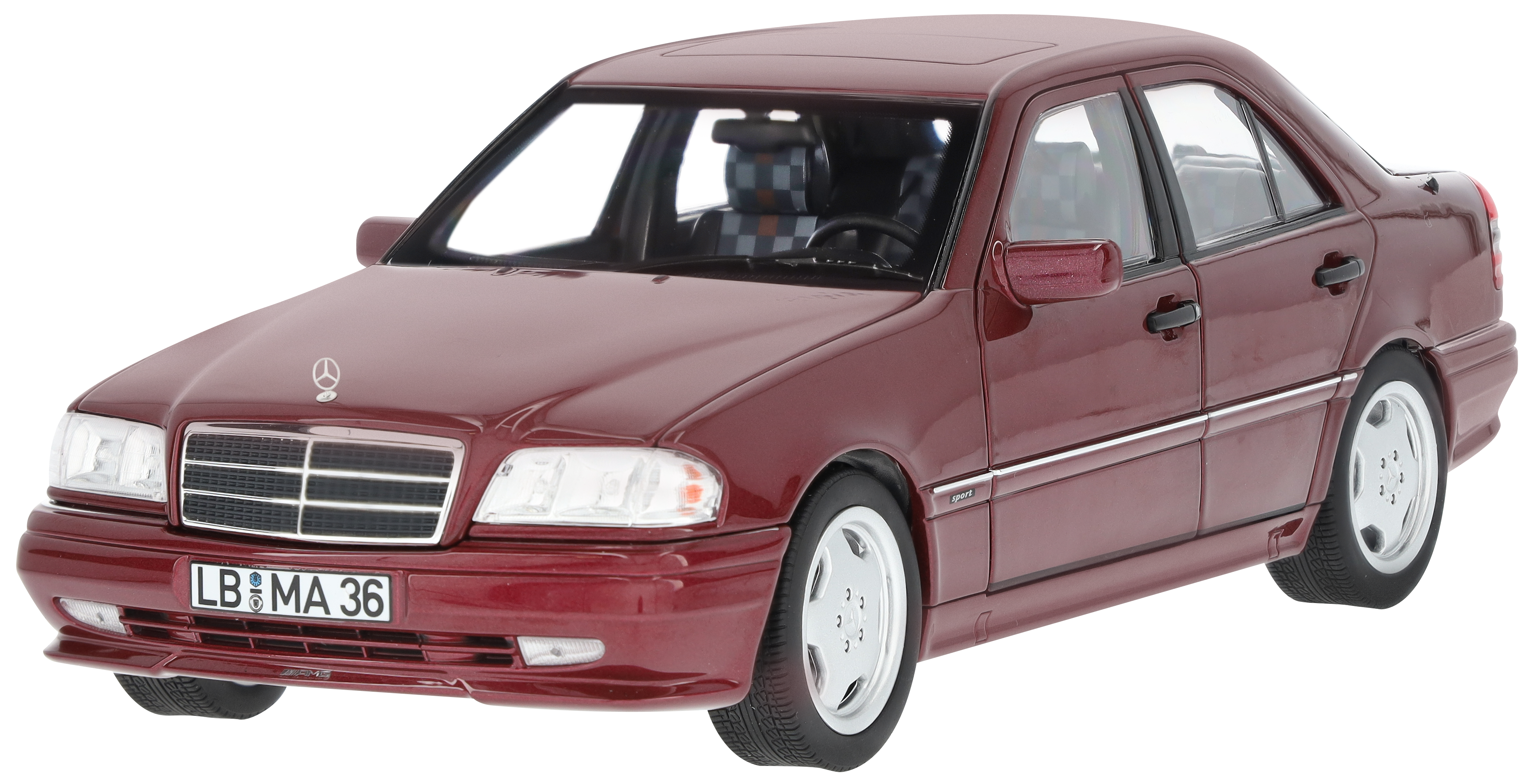 C 36 AMG berlina W 202 (1993-1997) - rojo almandino, Norev, 1:18
