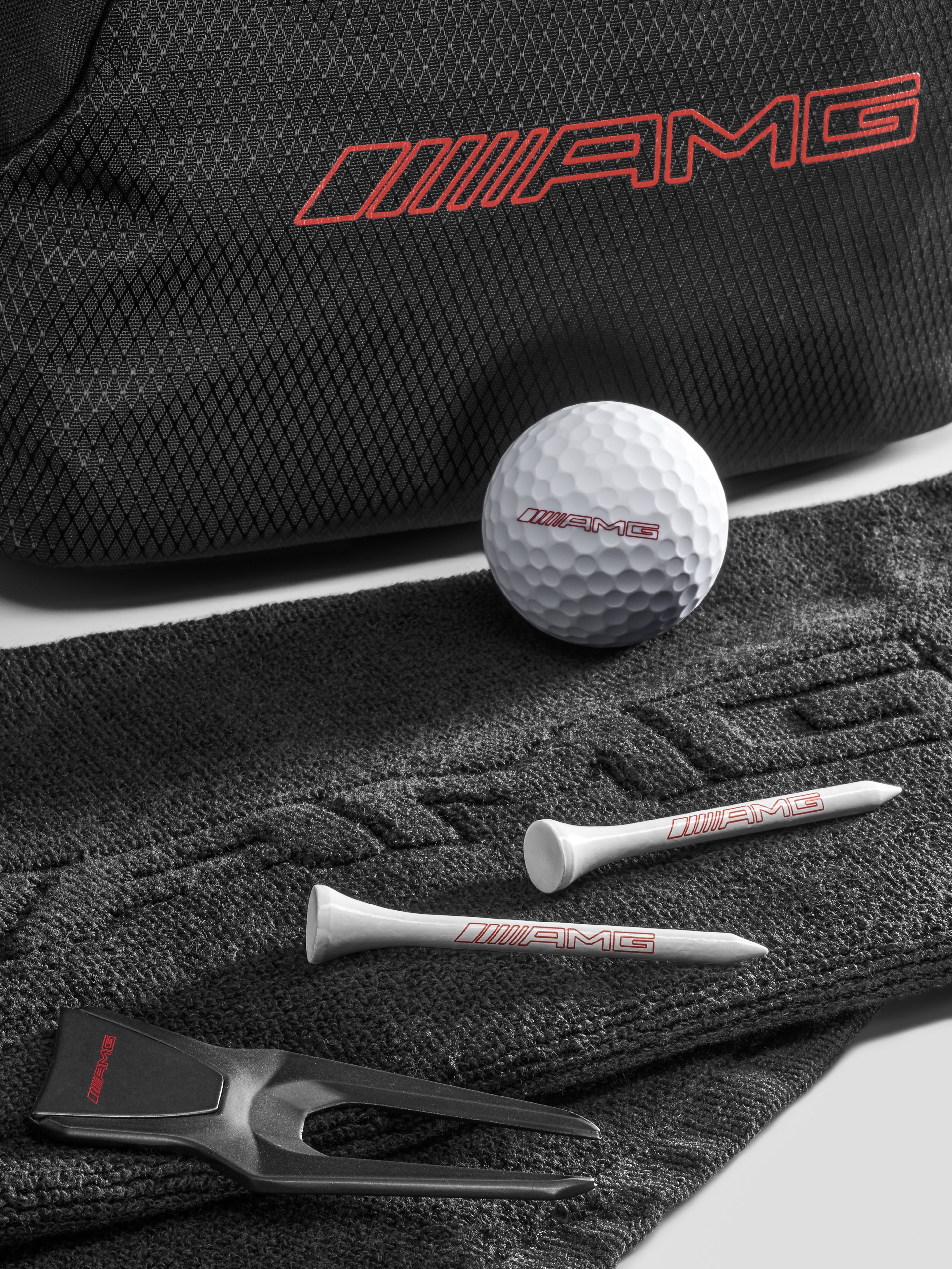 Kit de regalo para golfistas AMG - negro, Poliamida