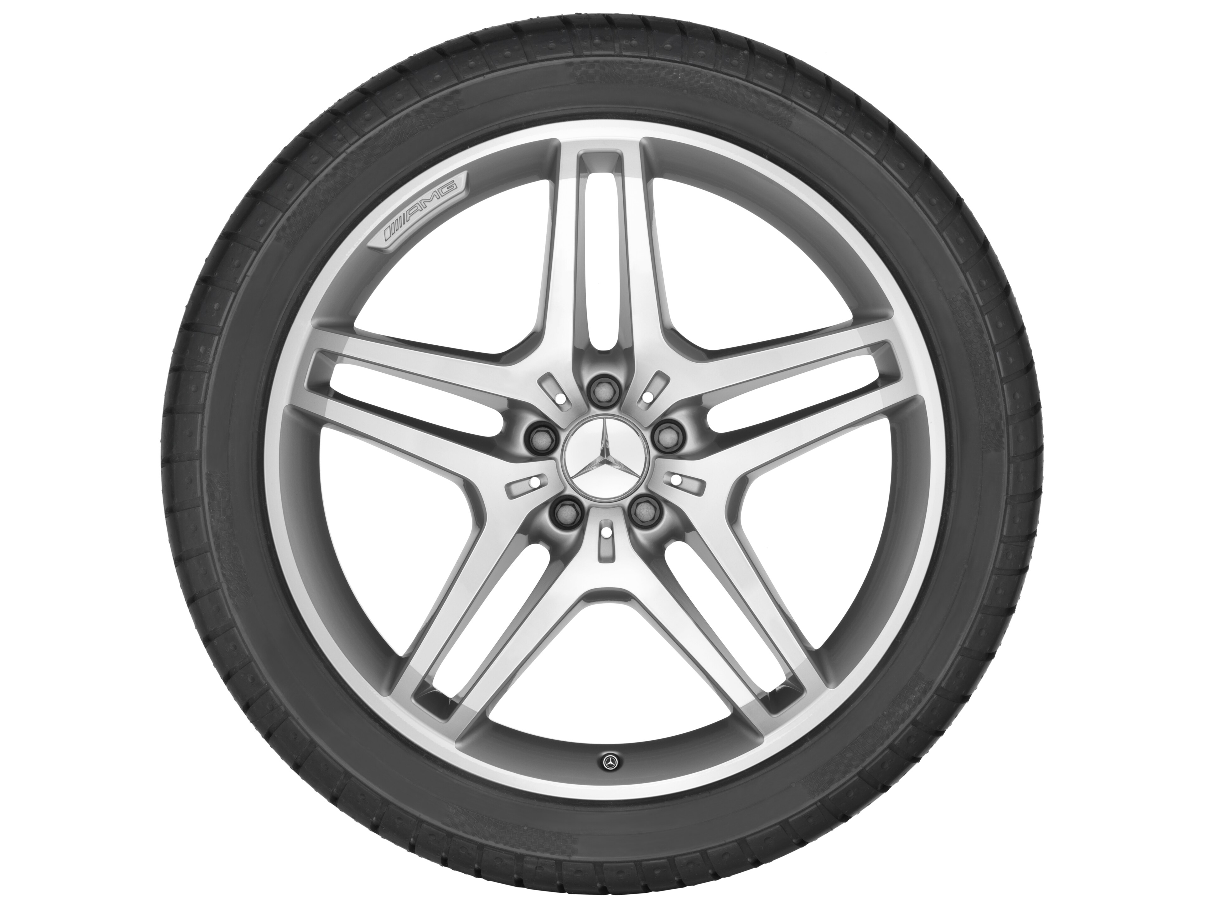Llanta de 5 radios dobles AMG, 53,3 cm (21 pulgadas) - 9 J x 21 ET 53, plata, pulido a alto brillo