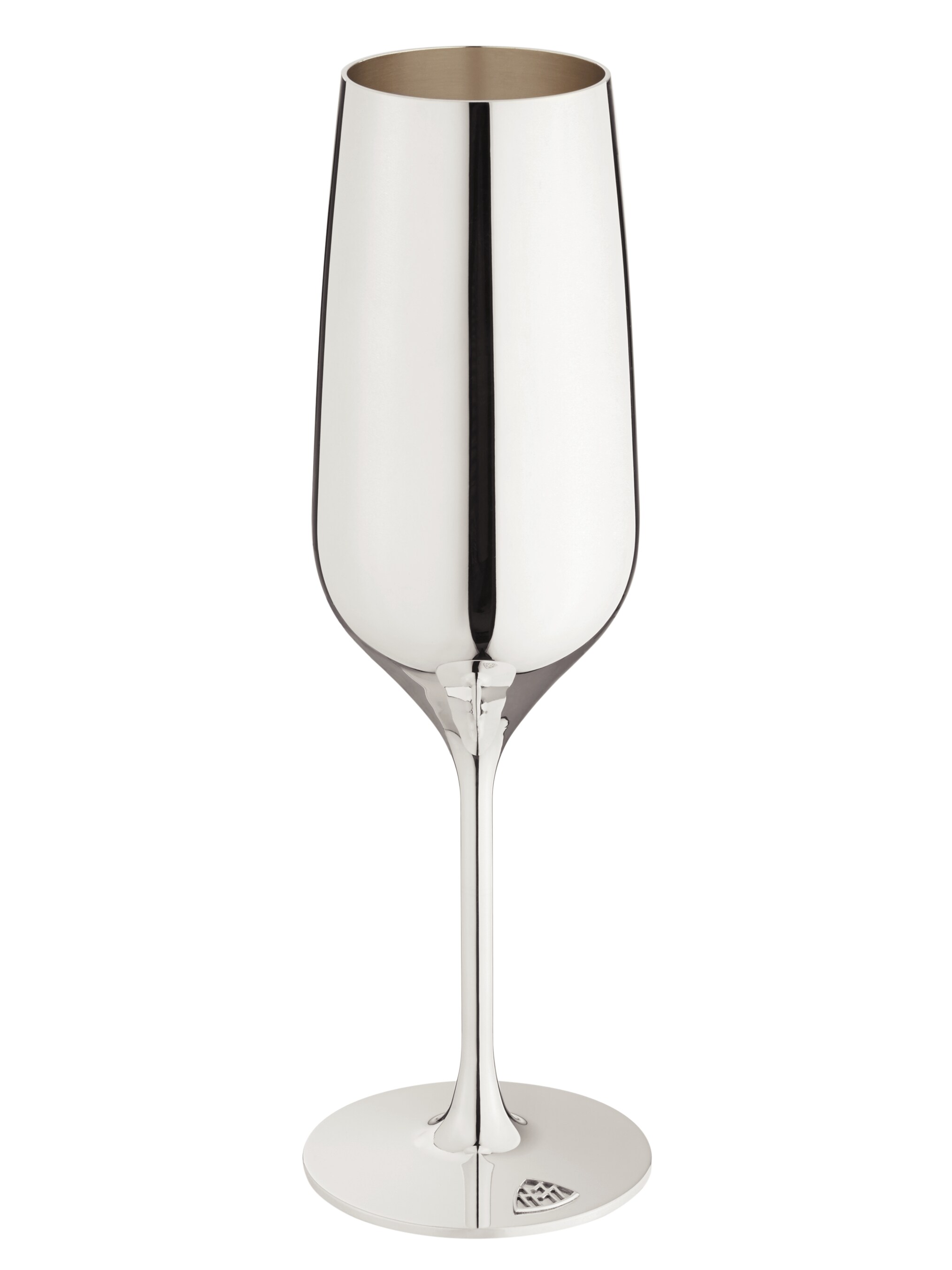 Copa de champán, Con plateado macizo - plata sterling, Latón / Plata