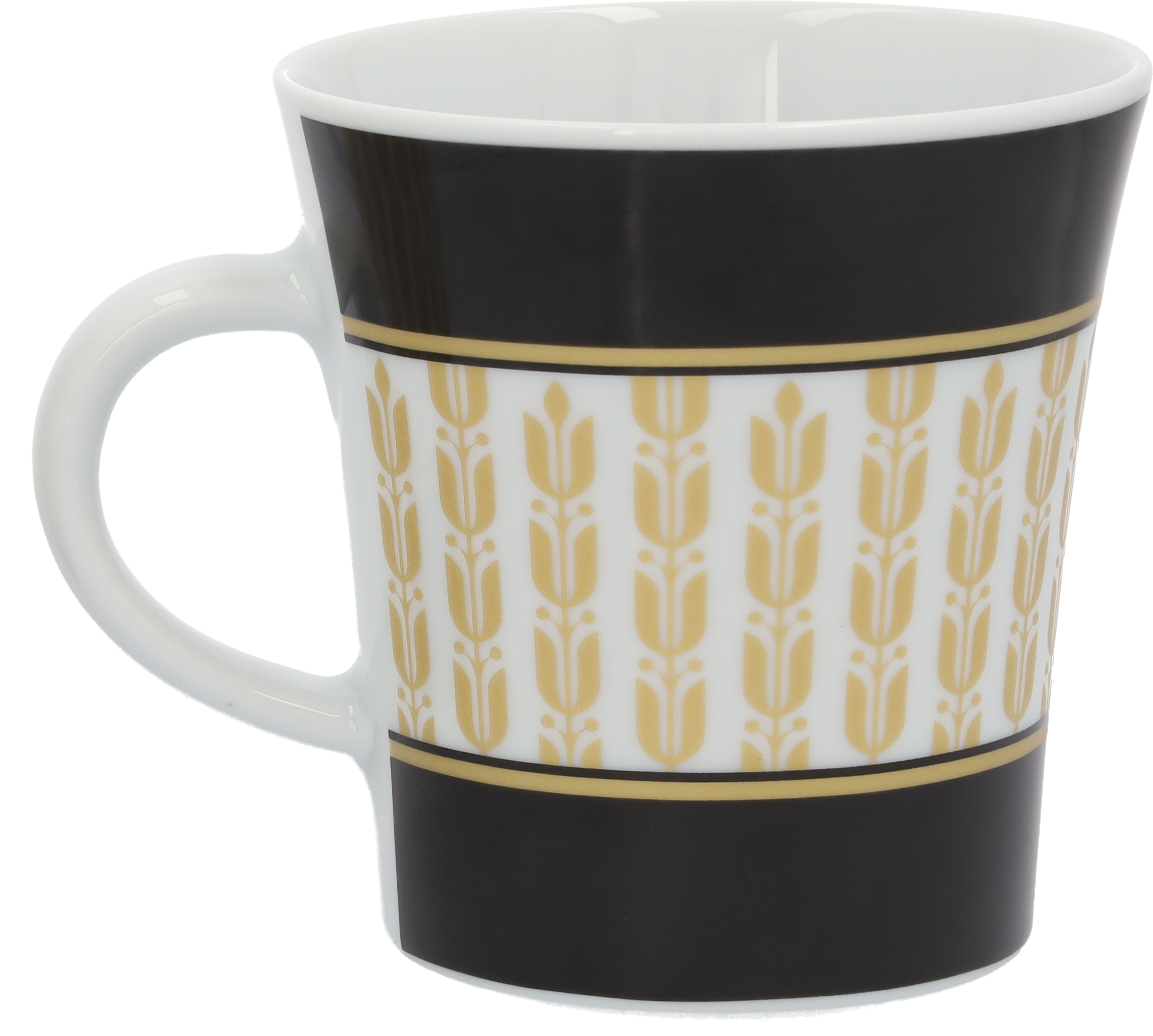 Taza de café - negro / blanco / dorado, Porcelana, 300 ml, Kahla