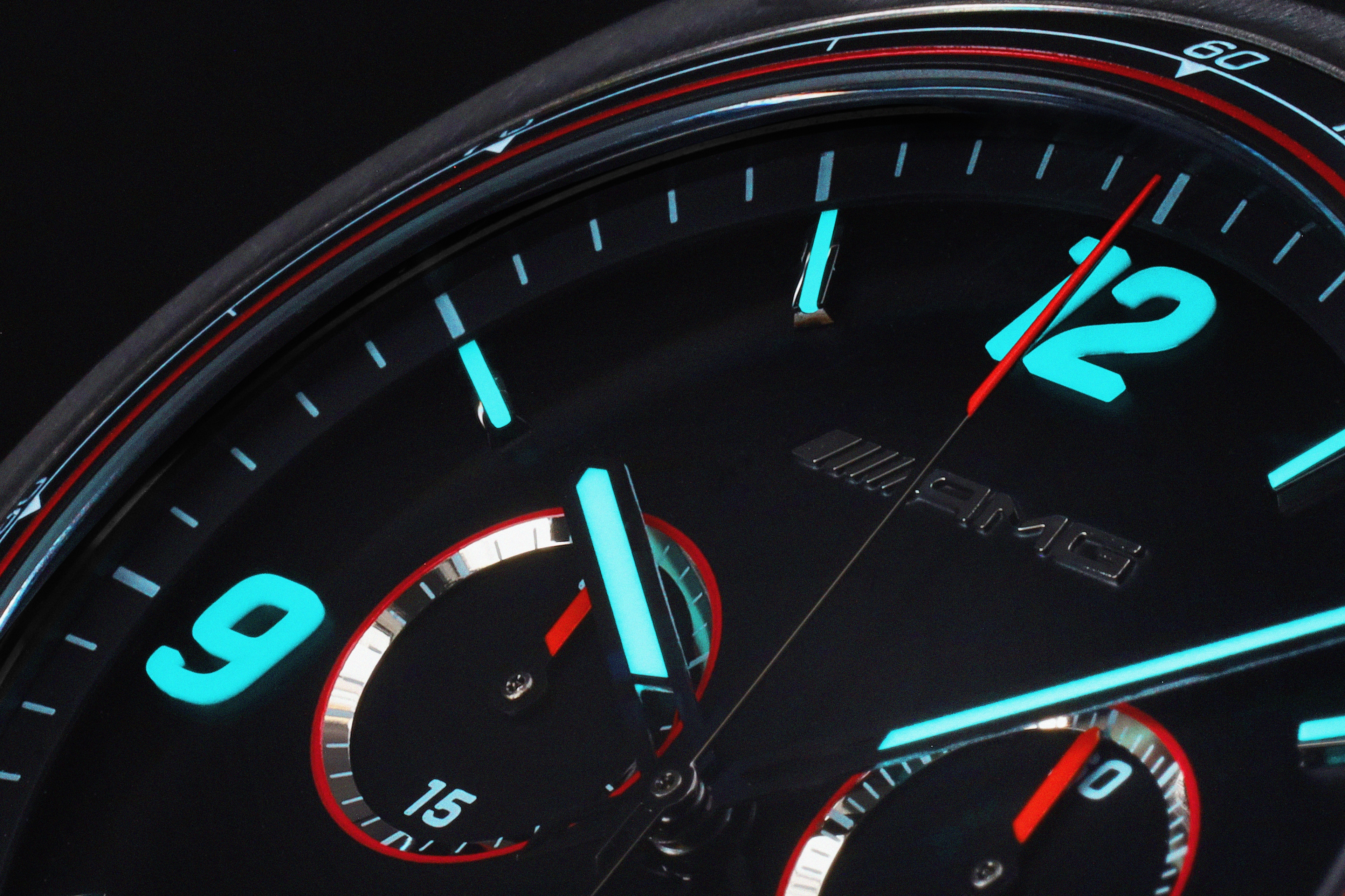 Reloj de pulsera, Caballeros, AMG, Essentials Chronograph - negro / antracita / rojo, Acero inoxidable / Titanio / Caucho