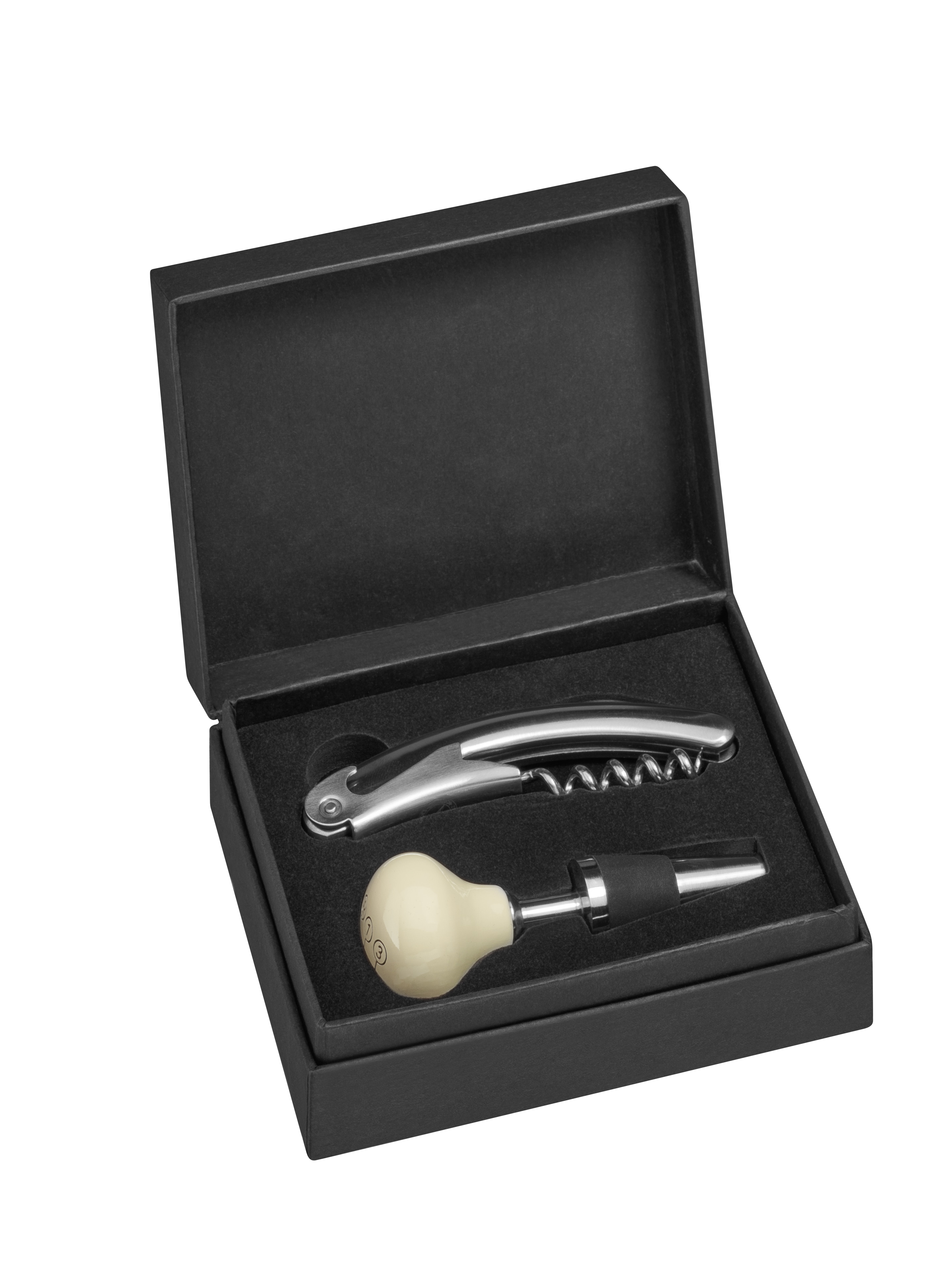 Juego de accesorios para vino, 300 SL, Pomo de la palanca del cambio - plata / beige crema, Acero inoxidable / Madera
