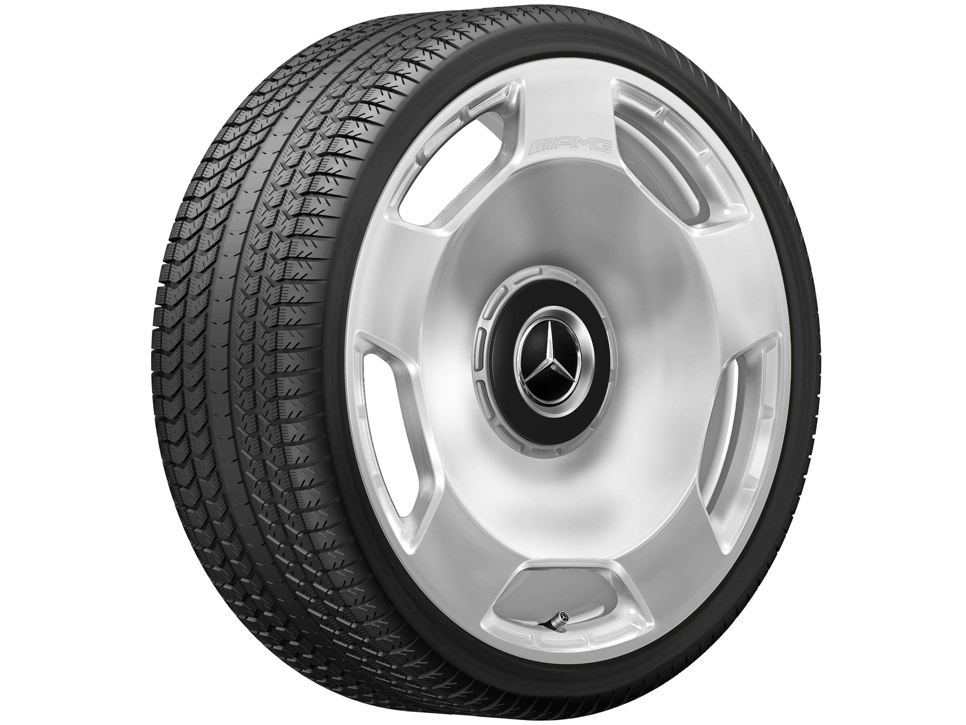 Llanta forjada AMG en diseño de 5 orificios, 58,4 cm (23 pulgadas) - 11,5 J x 23 ET 47, plata, pulido a alto brillo