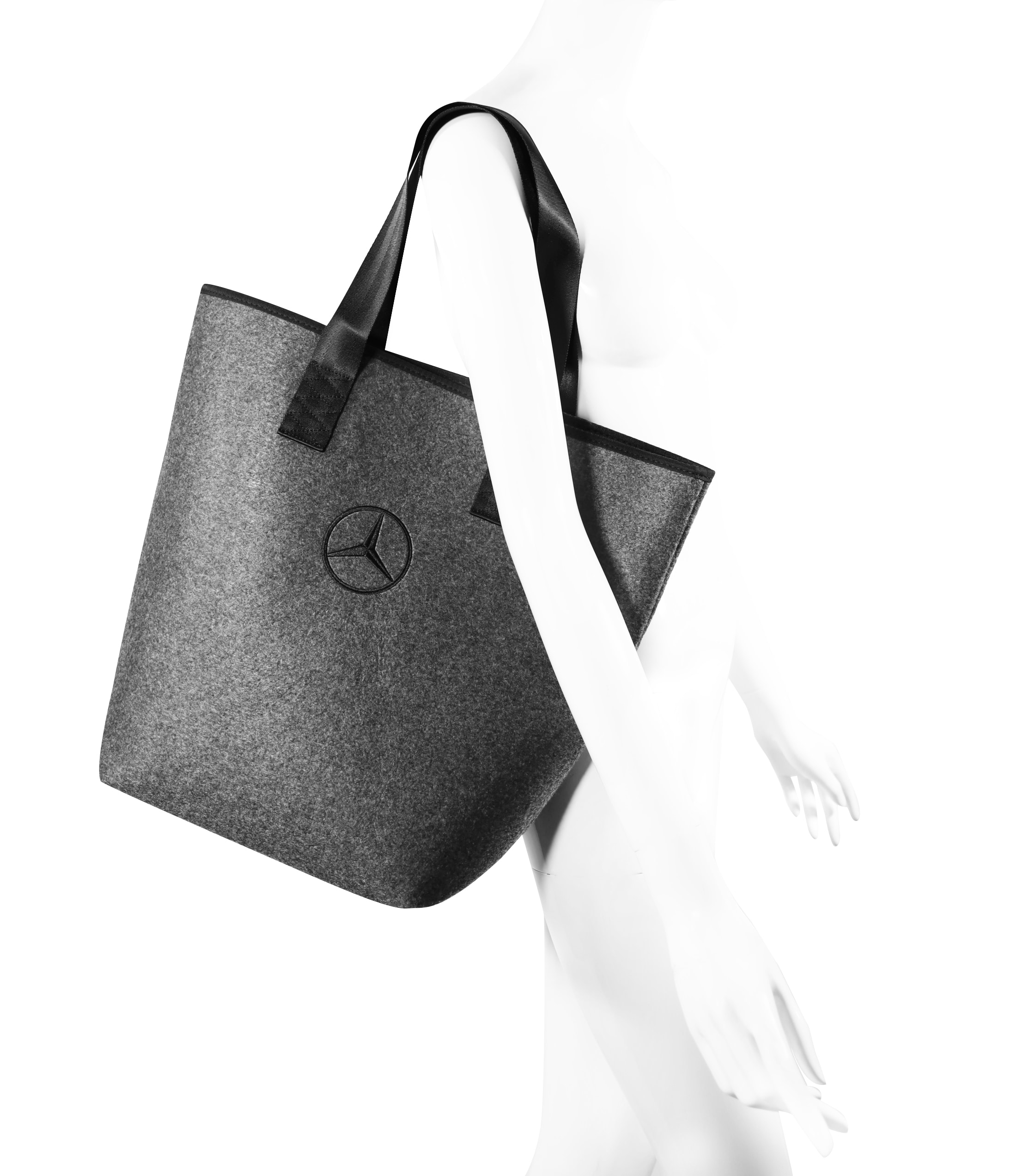 Bolsa para la compra - gris / negro, Poliéster