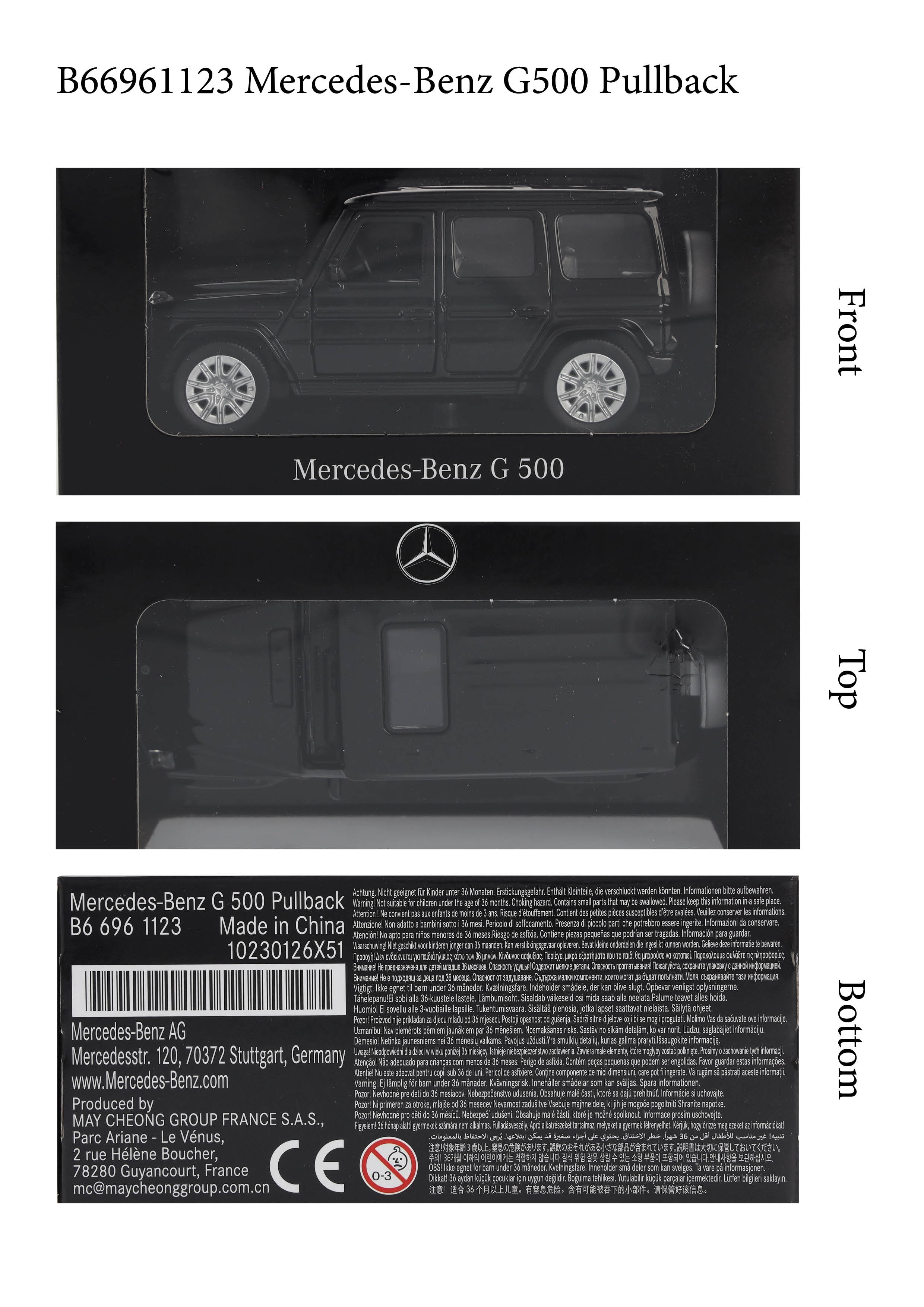 G-Class, Vehículo todoterreno, W465, Coche con retrofricción - negro obsidiana., Heinrich Bauer, 1:43