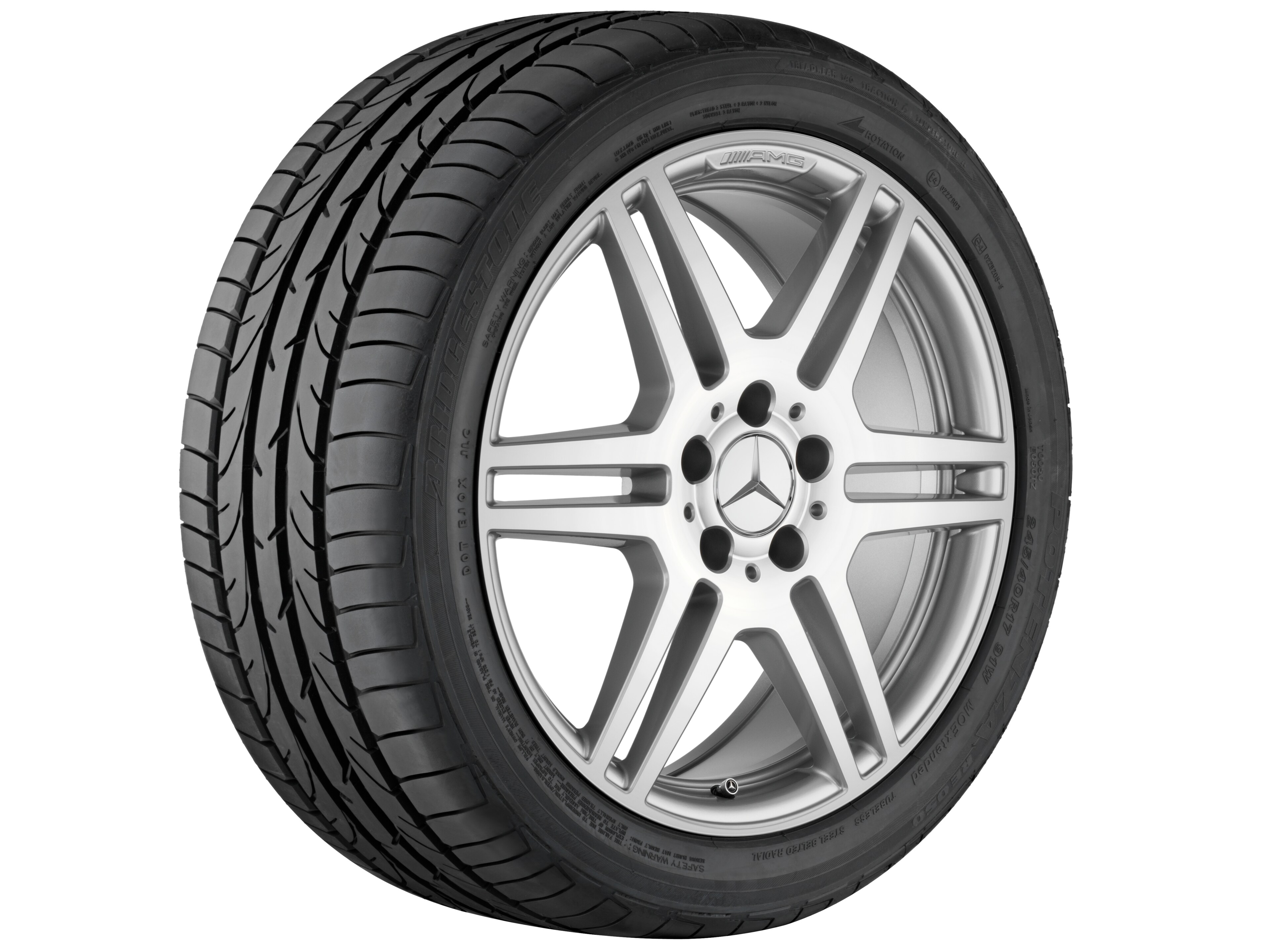 Llanta de 6 radios dobles AMG, 45,7 cm (18 pulgadas) - 8,5 J x 18 ET 48, plata, pulido a alto brillo