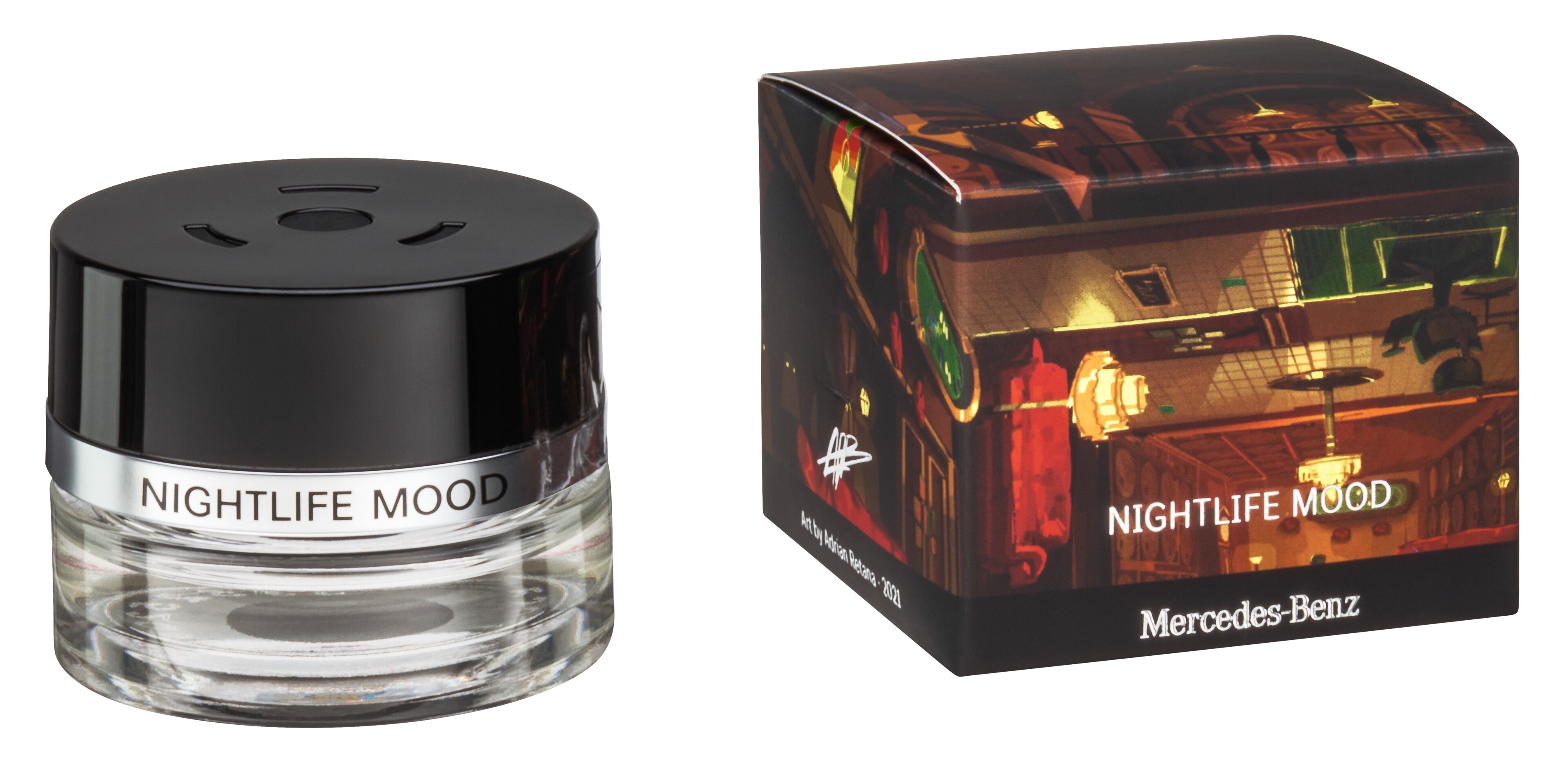 Frasco, NIGHTLIFE MOOD - transparente / negro, Cristal, 15 ml