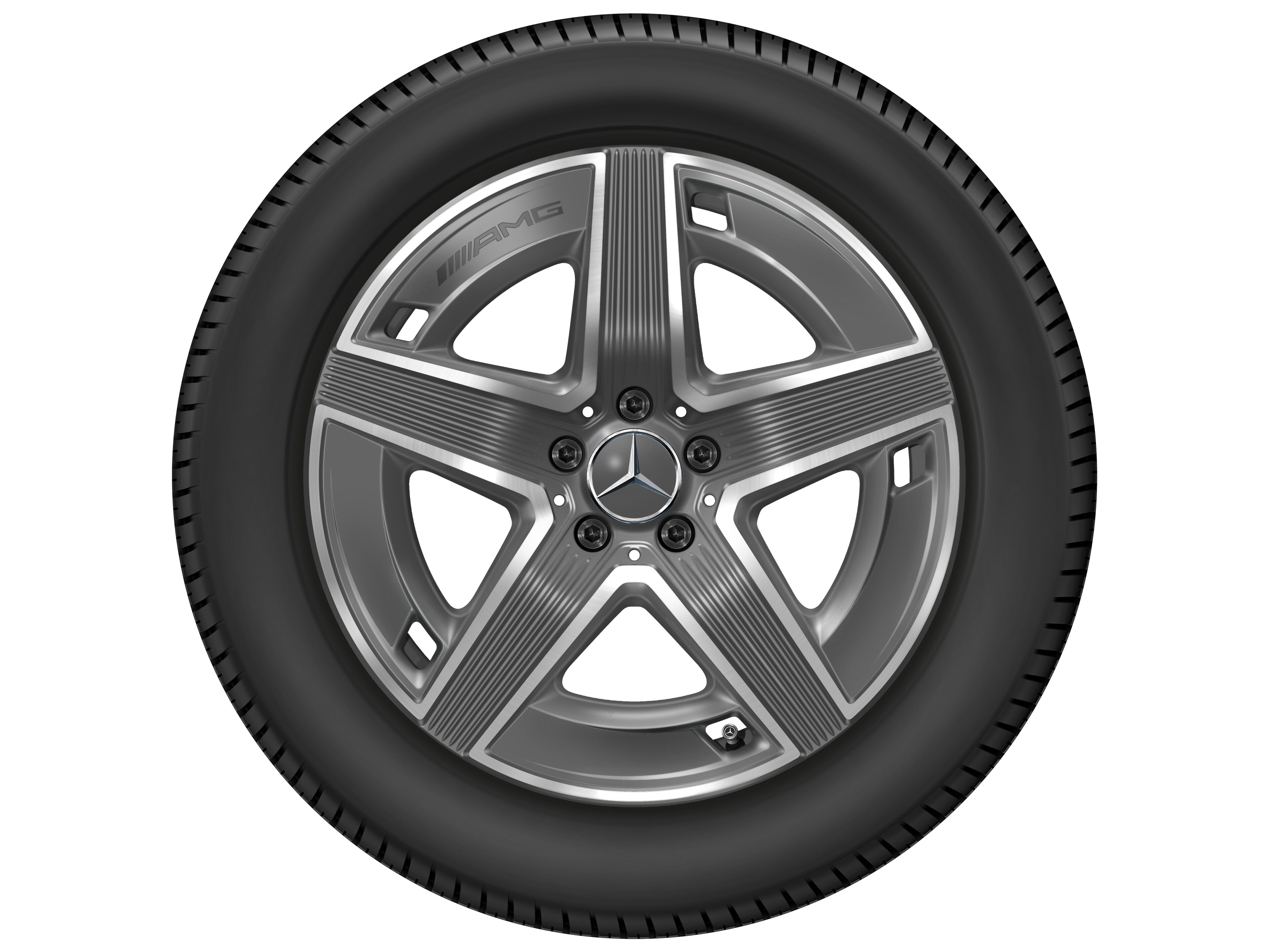 Llanta AMG de 5 radios, 48,3 cm (19 pulgadas) - 9 J x 19 ET 30, gris tántalo, pulido a alto brillo