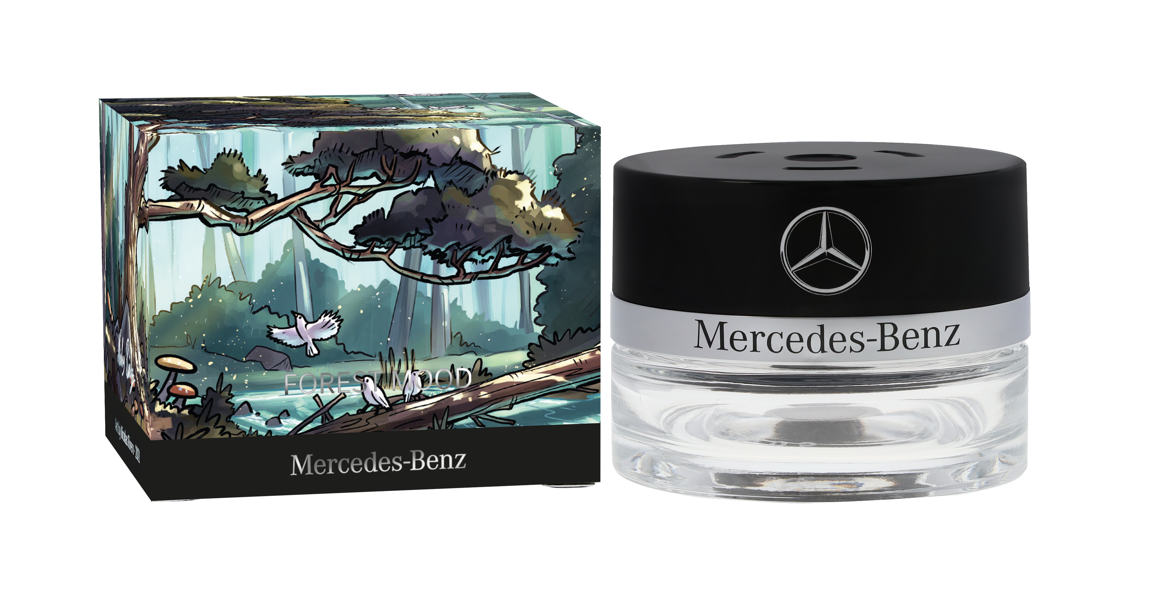 Frasco, FOREST MOOD - transparente / negro, Cristal, 15 ml
