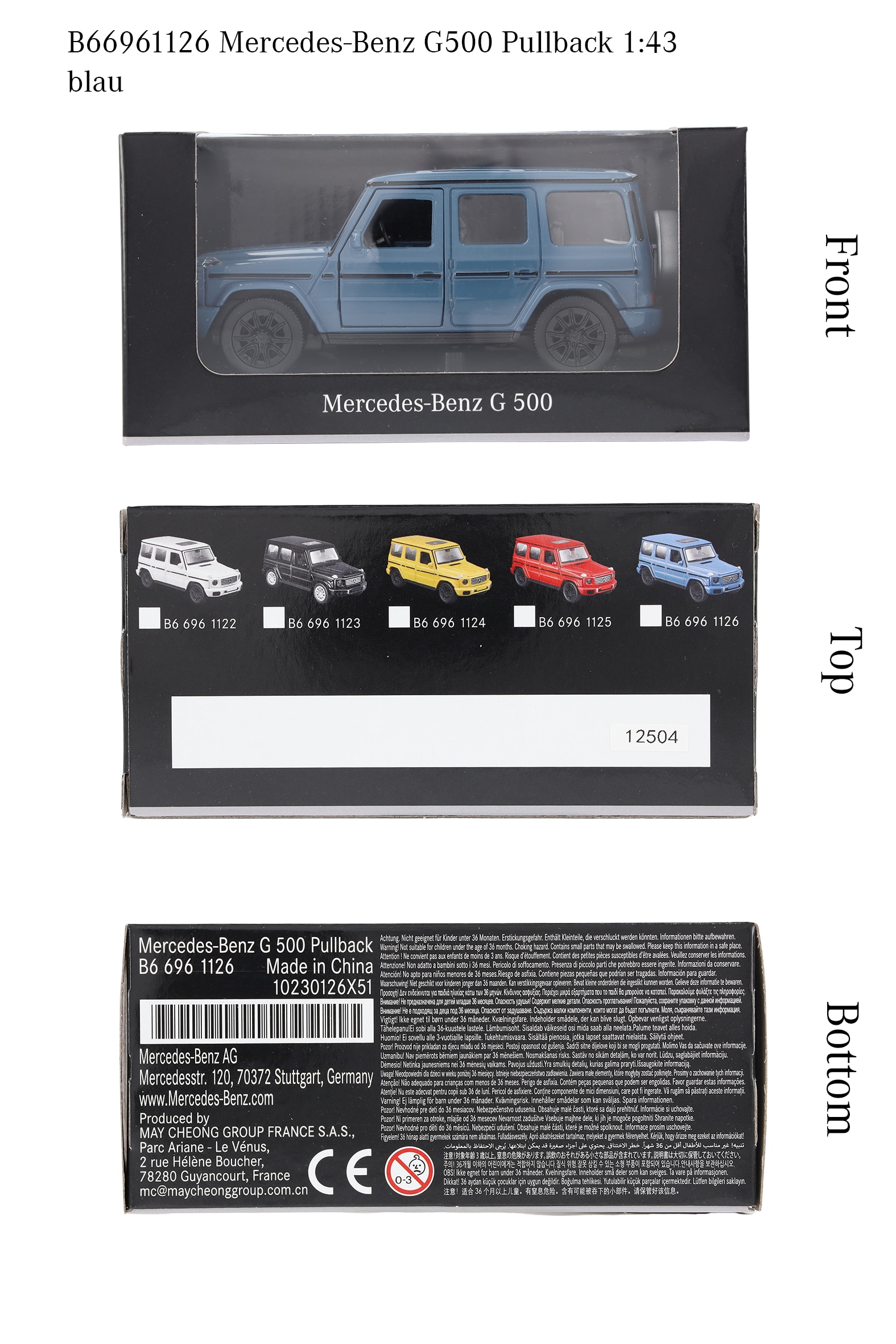 G-Class, Vehículo todoterreno, W465, Coche con retrofricción - MANUFAKTUR azul vintage uni, Heinrich Bauer, 1:43