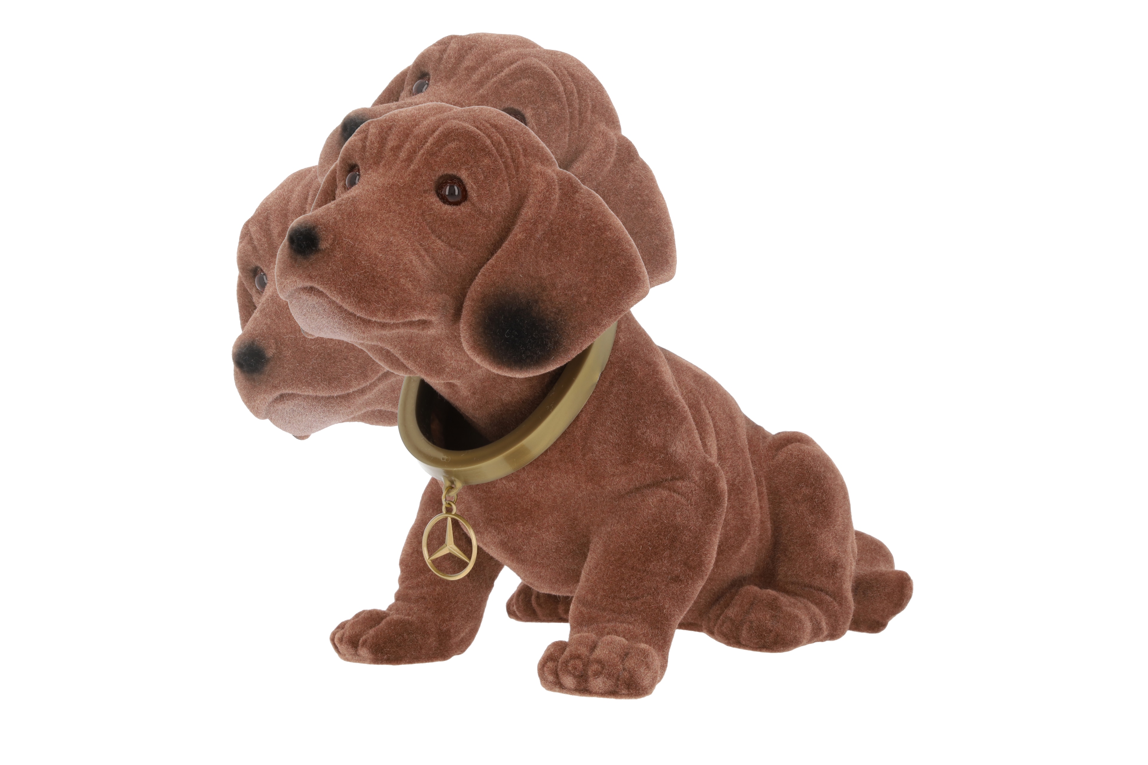 Perro con cabeza basculante - marrón, Plástico