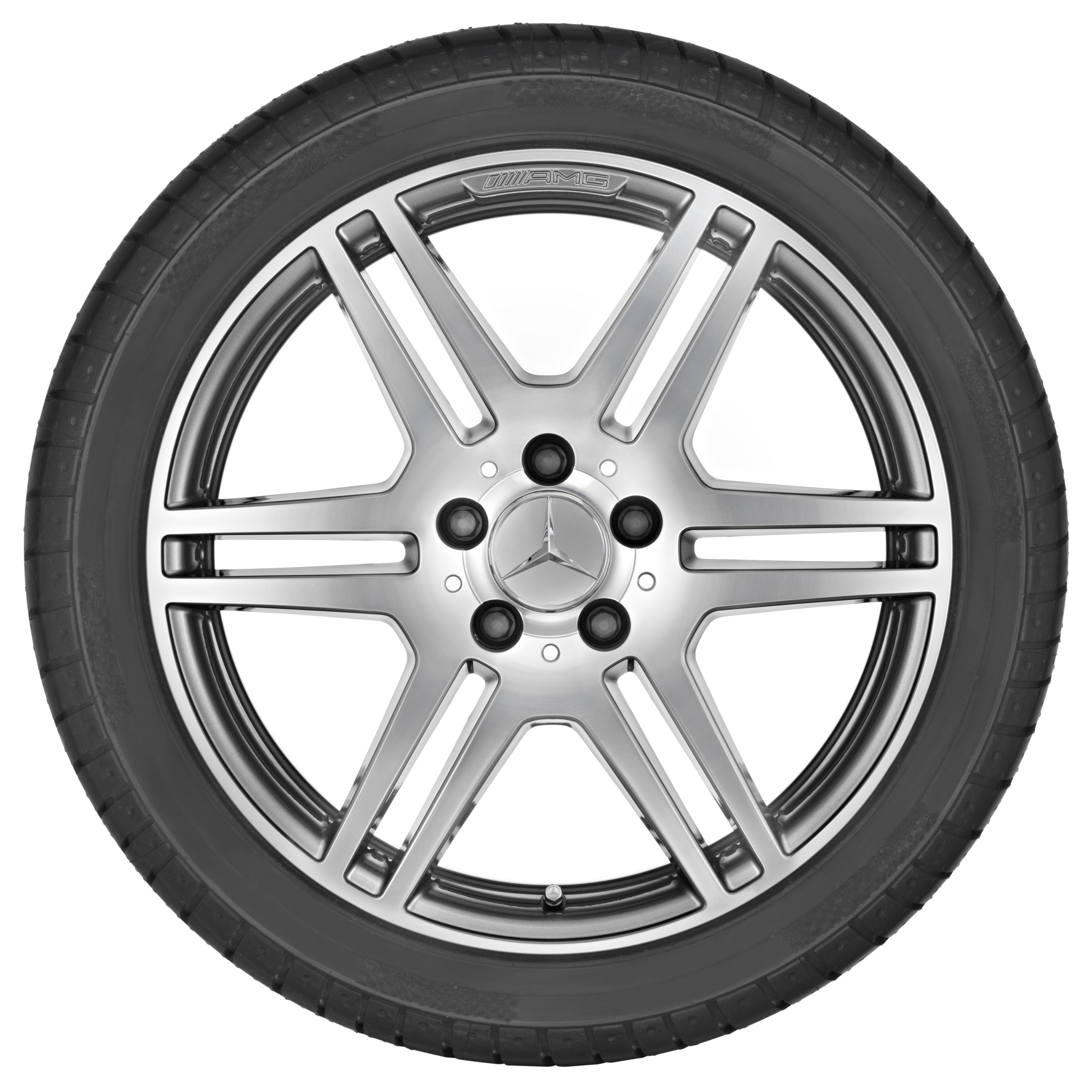 Llanta de 6 radios dobles AMG, 45,7 cm (18 pulgadas) - 8 J x 18 ET 45, gris titanio, pulido a alto brillo