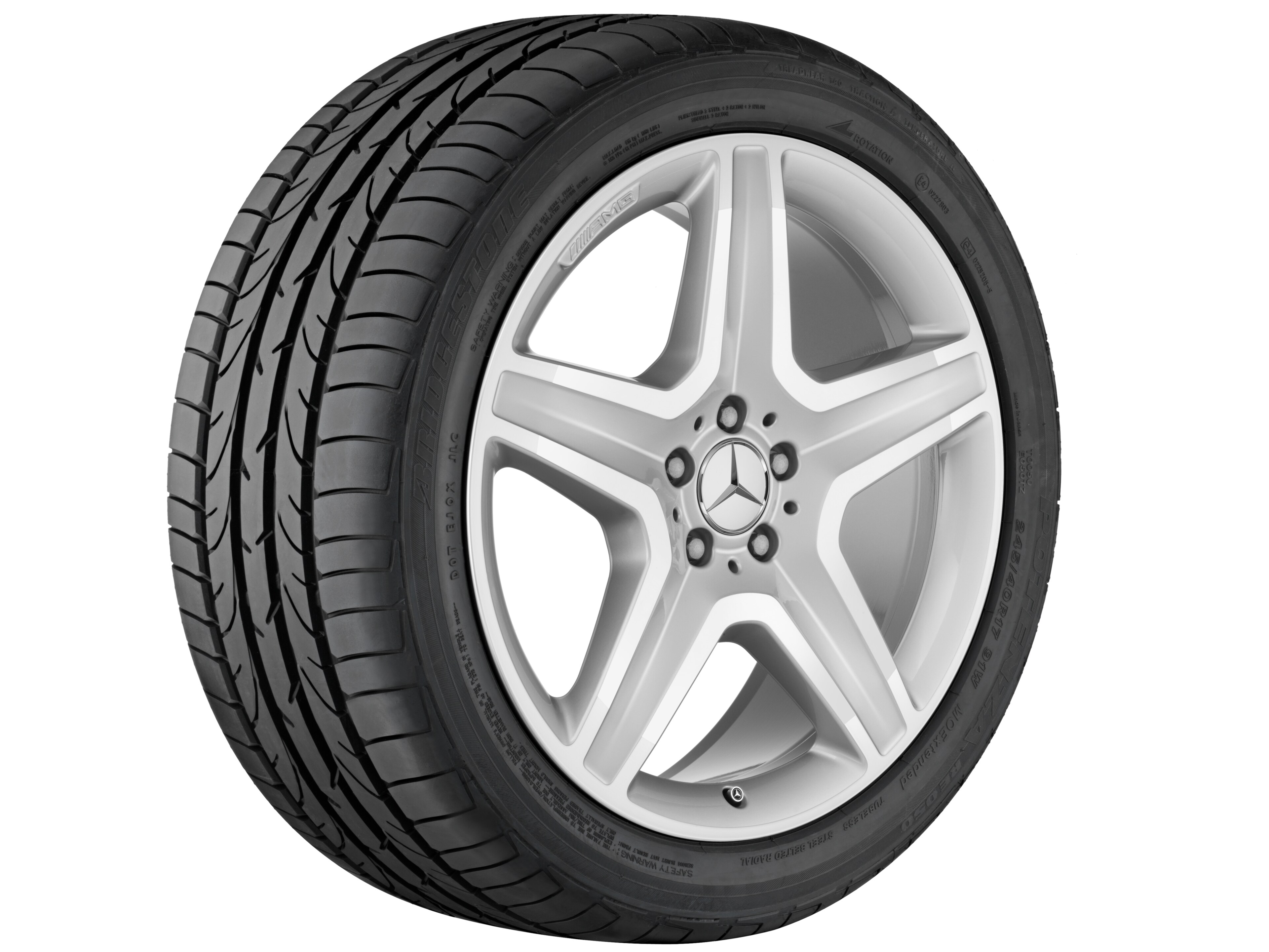 Llanta AMG de 5 radios, 50,8 cm (20 pulgadas) - 9 J x 20 ET 57, plata, pulido a alto brillo